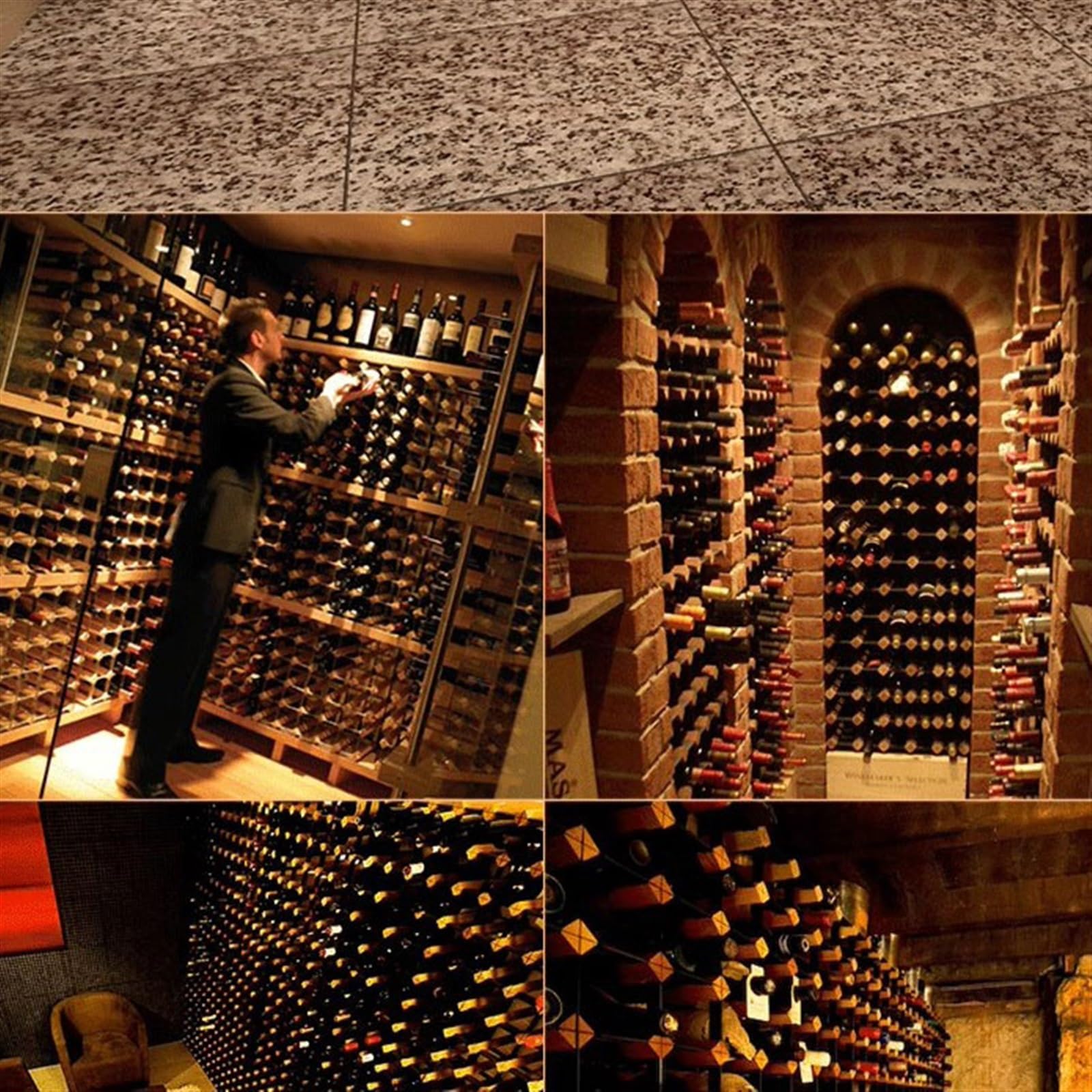 Soporte de madera para almacenamiento de vino doméstico y comercial con soporte de vino de mesa, ideal para bodega o tienda, capacidad para 7 botellas