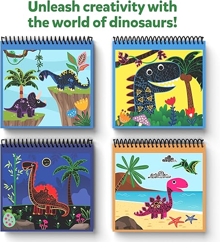 Miniatura 24 de Skillmatics Libro de arte para rascar para niños: animales, kits de manualidades y suministros, más de 30 calcomanías para rascar, rellenos