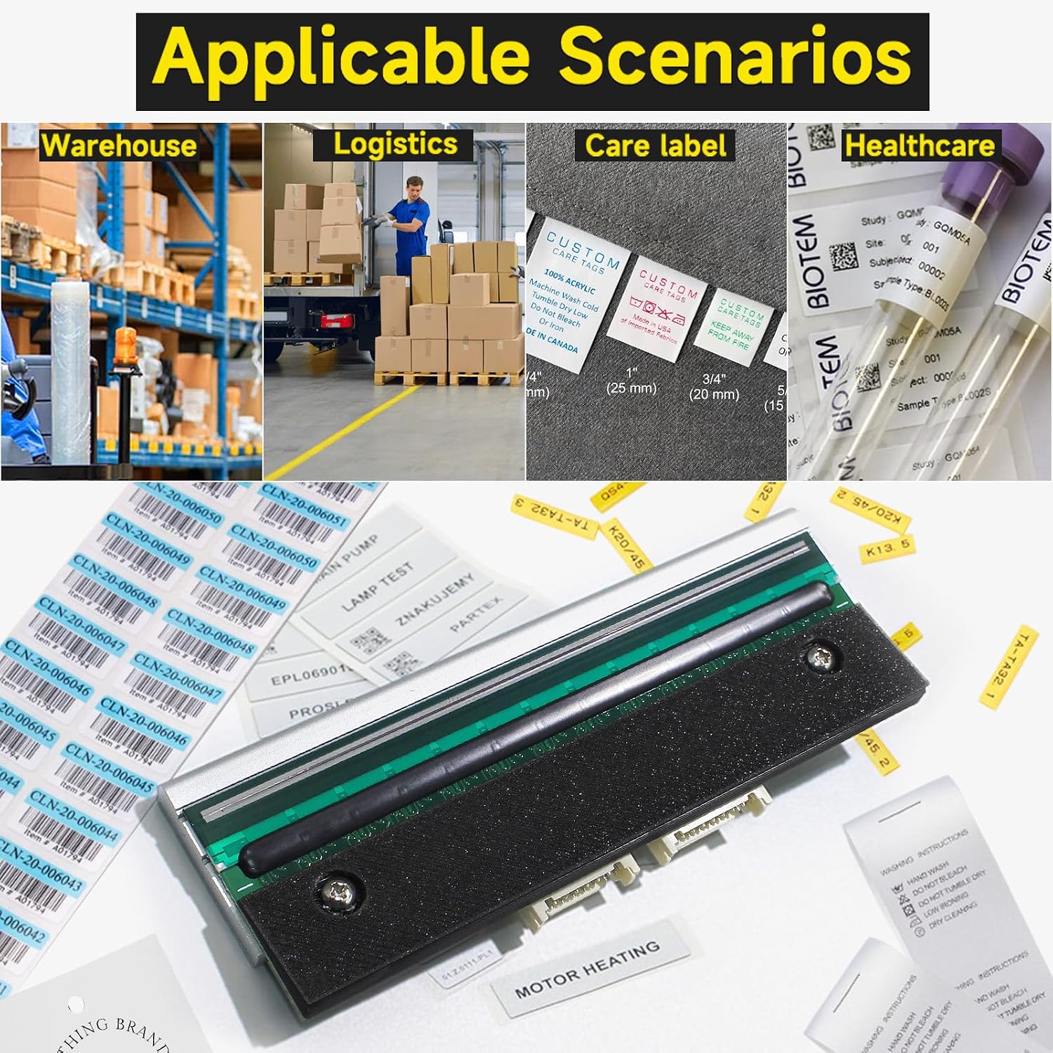 GETPARTS 5977444 New Printhead Compatible for CAB SQUIX4 300dpi Thermal Barcode Printer Squix 4 OEM 5977444.001