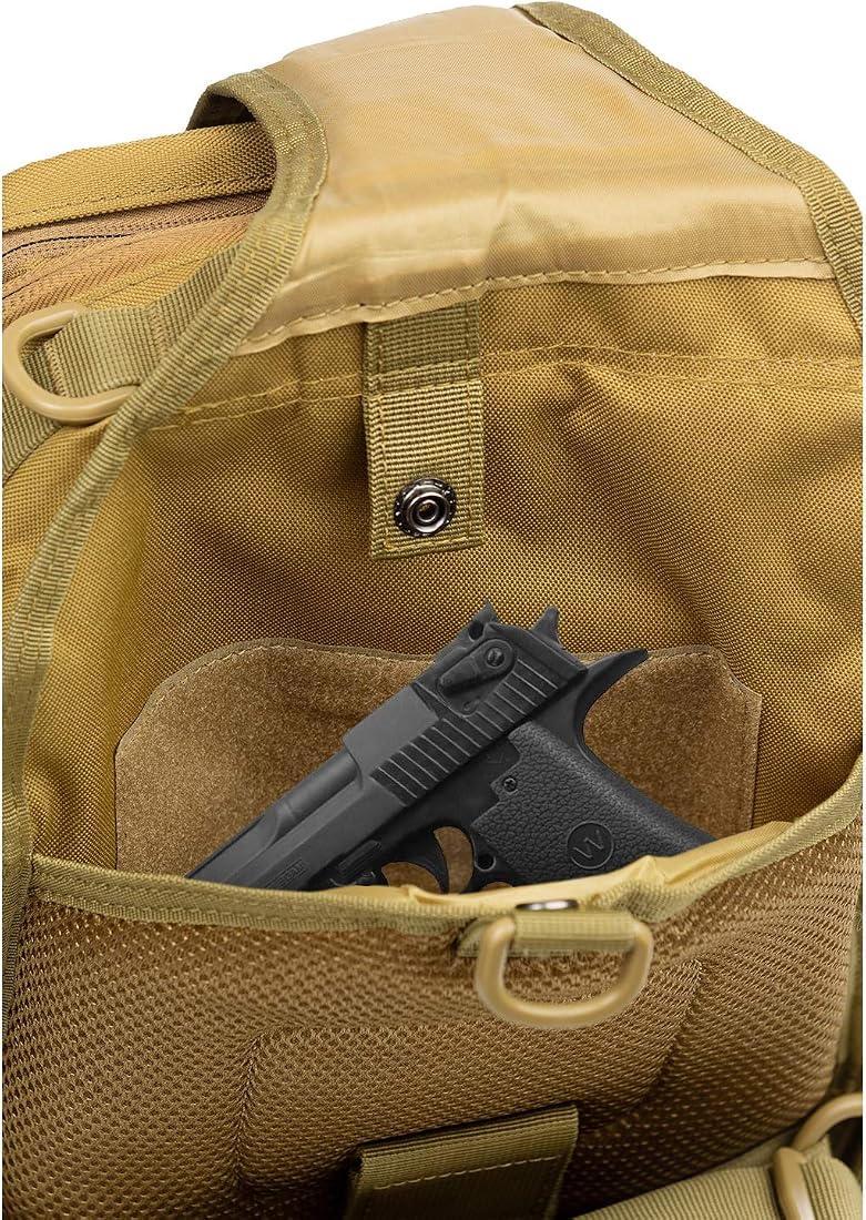 GZ XINXING Tactical Sling Backpack - Military Shoulder Bag EDC Assault Pack With MOLLE & Rain Cover