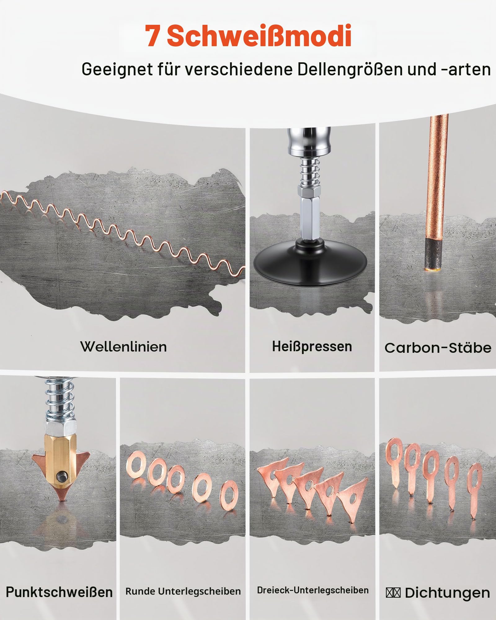 VEVOR 3 KW Karosserie Ausbeulspotter 7 Modi Automatisches Induktionsschweißen 220V Ausbeulspotter Werkzeug 3500A Dent Puller Punktschweißgerät
