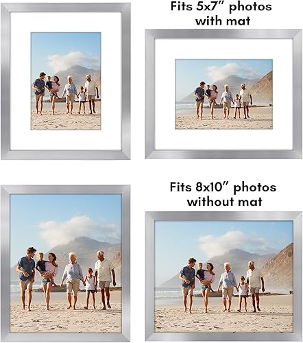 Vista 703 de Americanflat Portarretratos de 8 x 12 pulgadas con plexiglás pulido, juego de 2 portarretratos de 6 x 8 pulgadas con paspartú o para fotos de 8 x 12