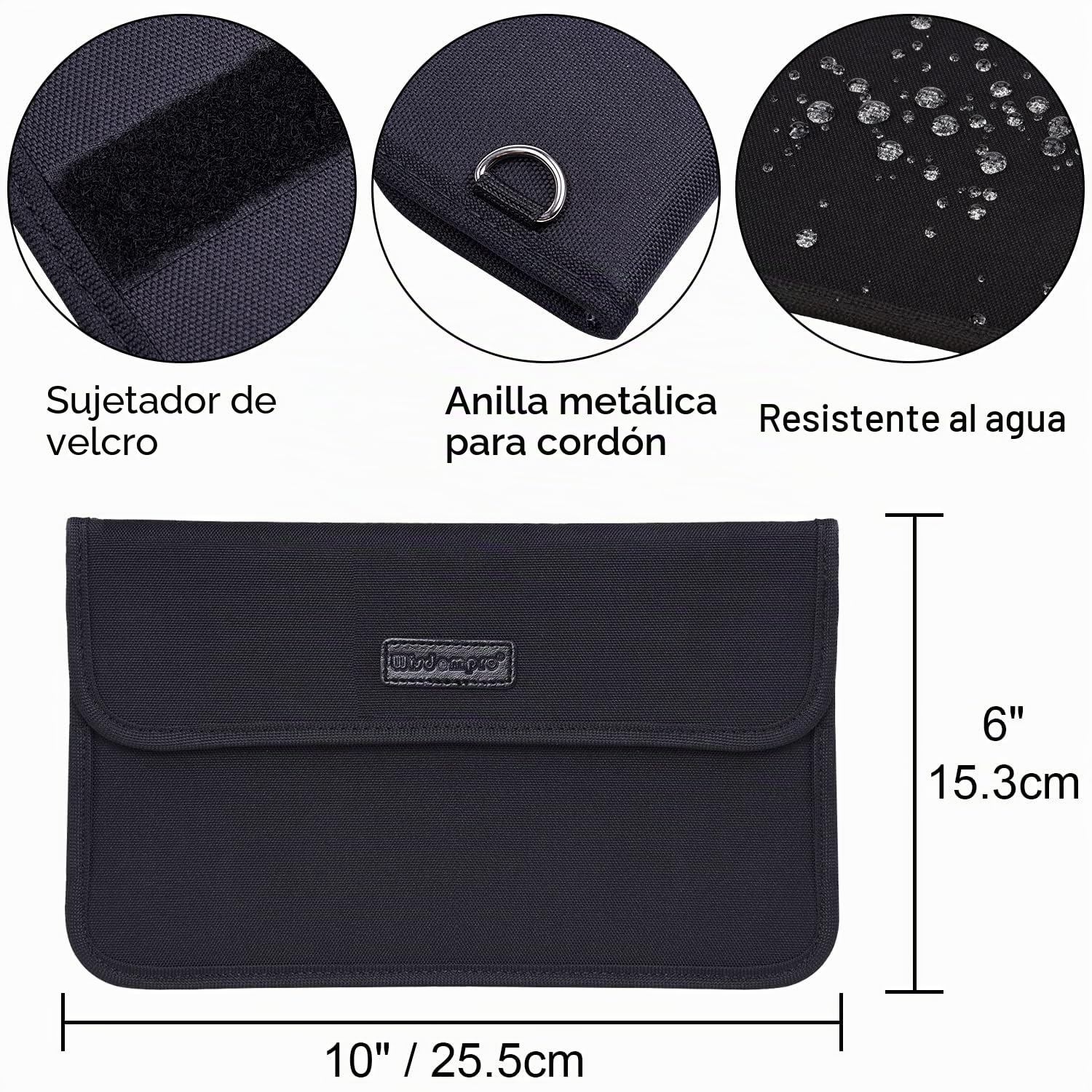 Wisdompro - Funda Faraday para móvil tipo cartera con bloqueo de señal RFID, protección de privacidad, llave de coche, antiseguimiento, antiespía, bloqueador, negro, grande