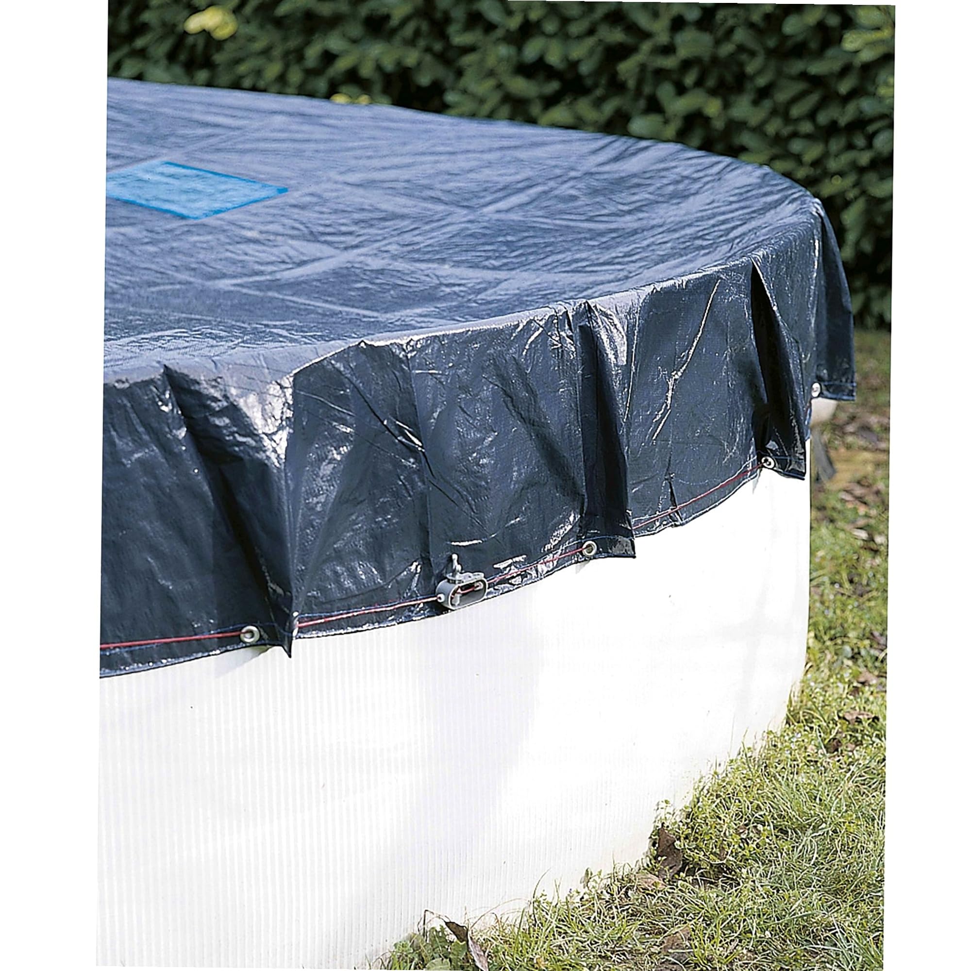 WERKA PRO Bâche 240 g/m² pour Piscine Ronde - Ø 5.4 m - Polyéthylène Opaque - Stabilisée UV 3% - Œillets Tous Les 50 cm - Fix | Polyéthylène, tressé, usage piscine et extérieur, stabilisée UV 3%, œillets tous les 50 cm, fixation câble plastifié