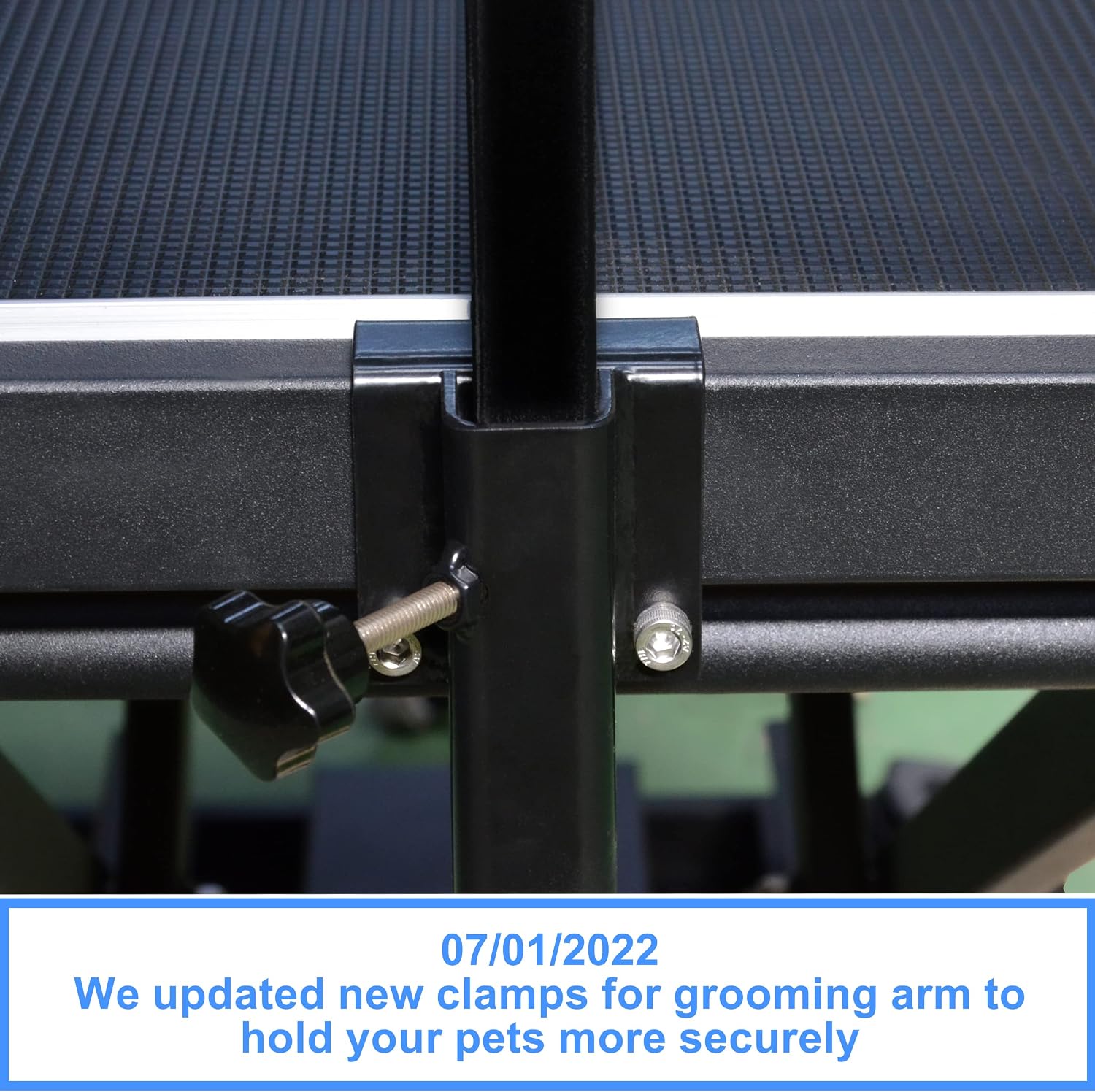Overall view of the SHELANDY Electric Pet Grooming Table with dimensions L 45 inches and W 25 inches.