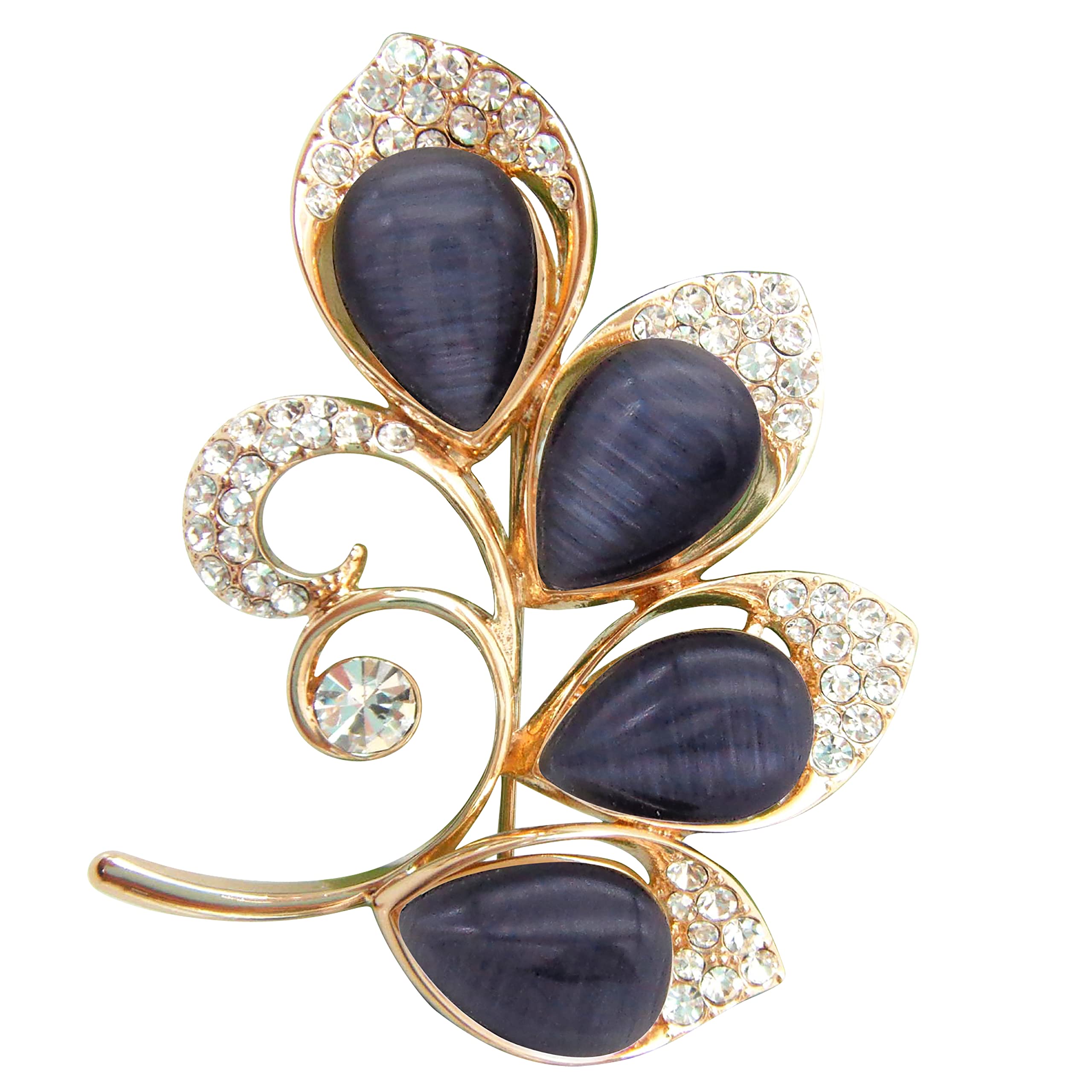 Navachi 18k Gold Plated Spider Brooch - Red Zircon Crystal Bug Pin For Gothic & Unique Fashion Jewelry