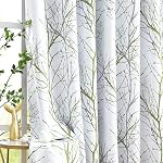 FMFUNCTEX Rideaux d'obscurcissement extra large 84 Inch Long Green Branch 1 Panneau 100"W - Grommet Top Imprimer Motif thermique Insulated Energy Saving Réduction du bruit Vie privée Patio de porte Diviseur de chambre