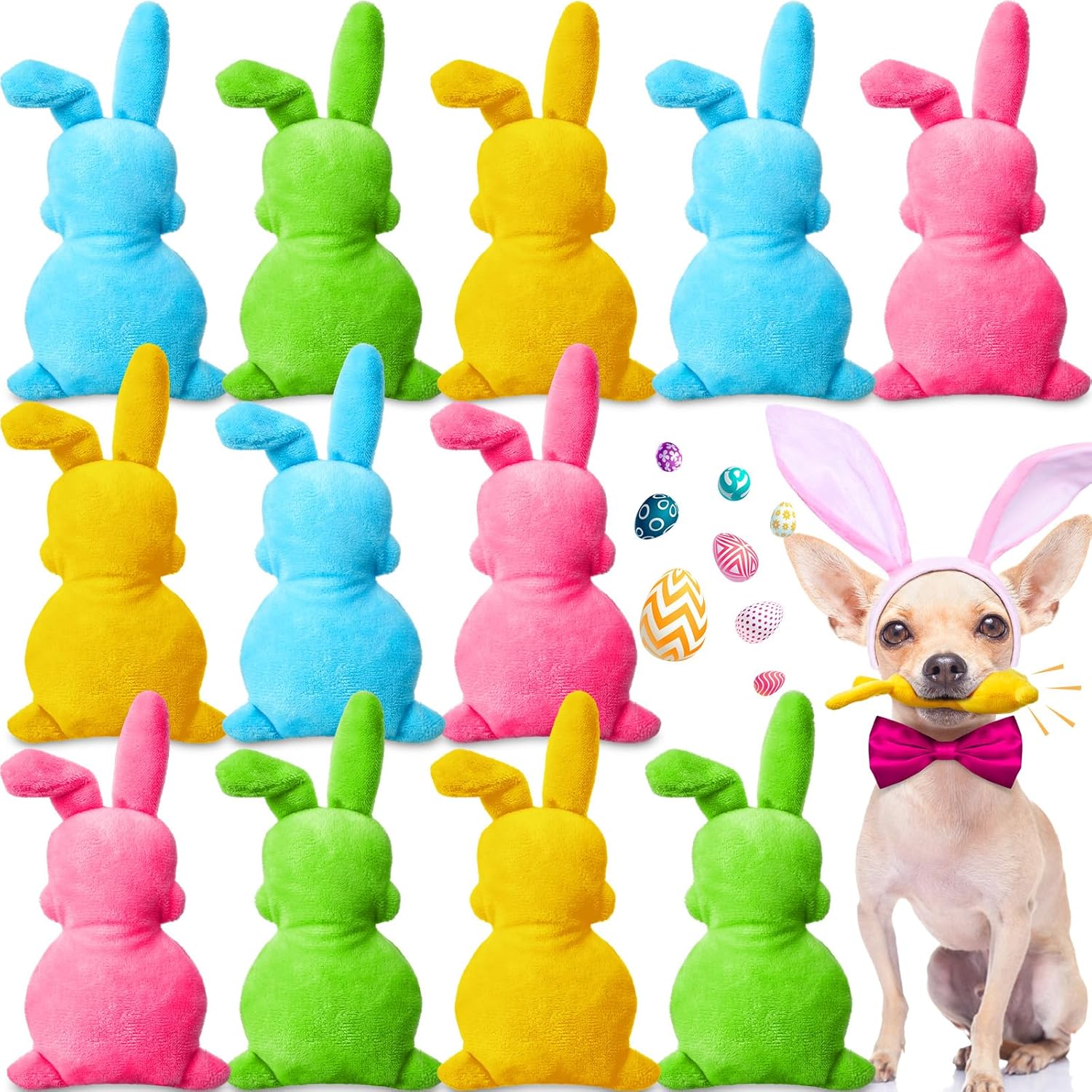 Leyndo 12 Juguetes de Pascua para Perros Conejo Que Suenan