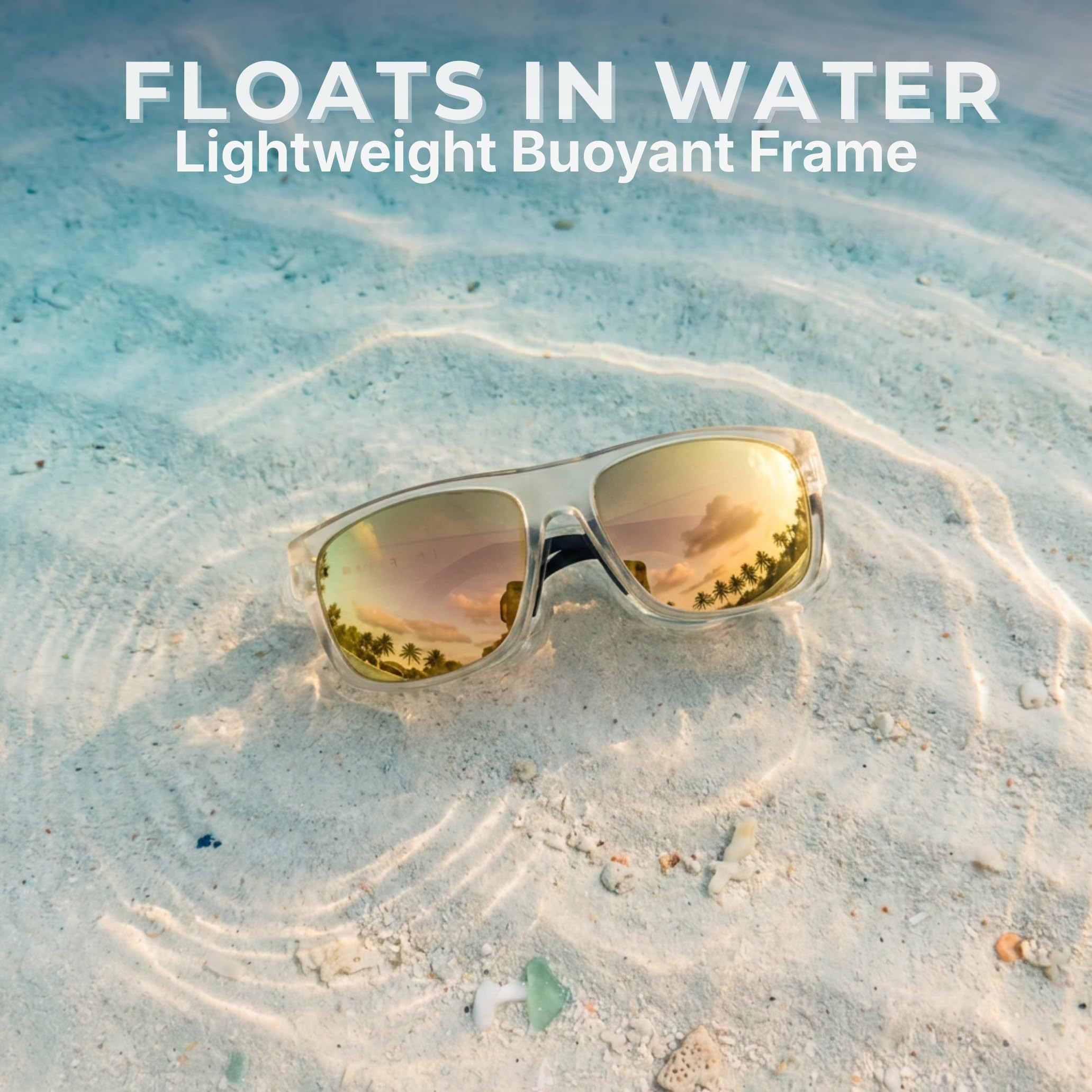 Waverider Lunettes de soleil polarisées flottantes – UV400 Performance Lunettes de sports nautiques pour bateau et pêche