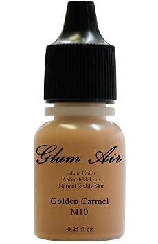 Glam Air Airbrush Makeup Foundation Water Based Matte M10 Golden Caramel Ideal for Normal to Oily Skin 0.25oz