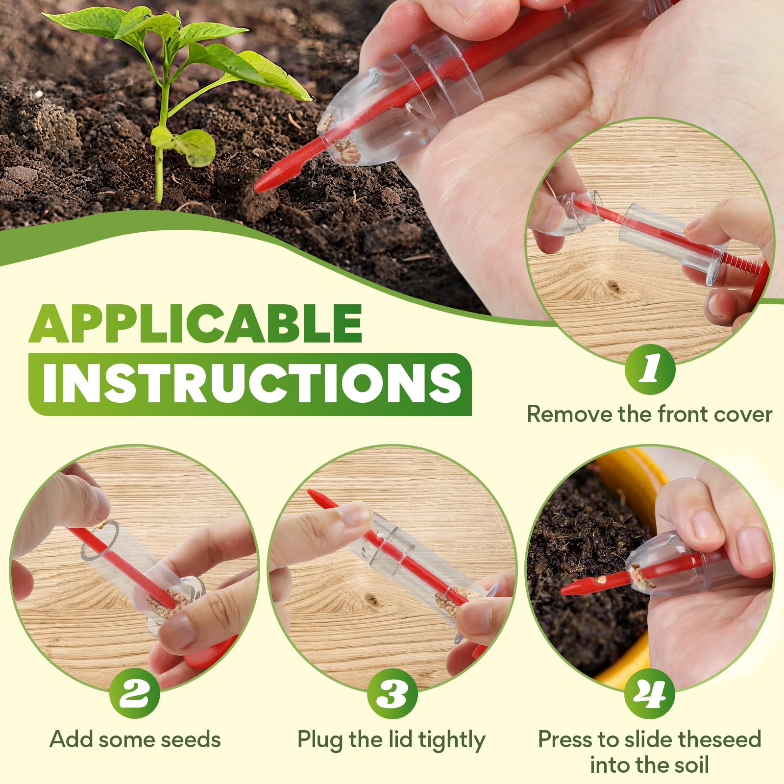 7 Pièces Plantoir à Bulbes,Semoir à Graines,Petit Outil de Semis Pratique pour la Culture de LéGumes et de Fleurs pour Serres,Jardins,Pelouses et Terres Agricoles