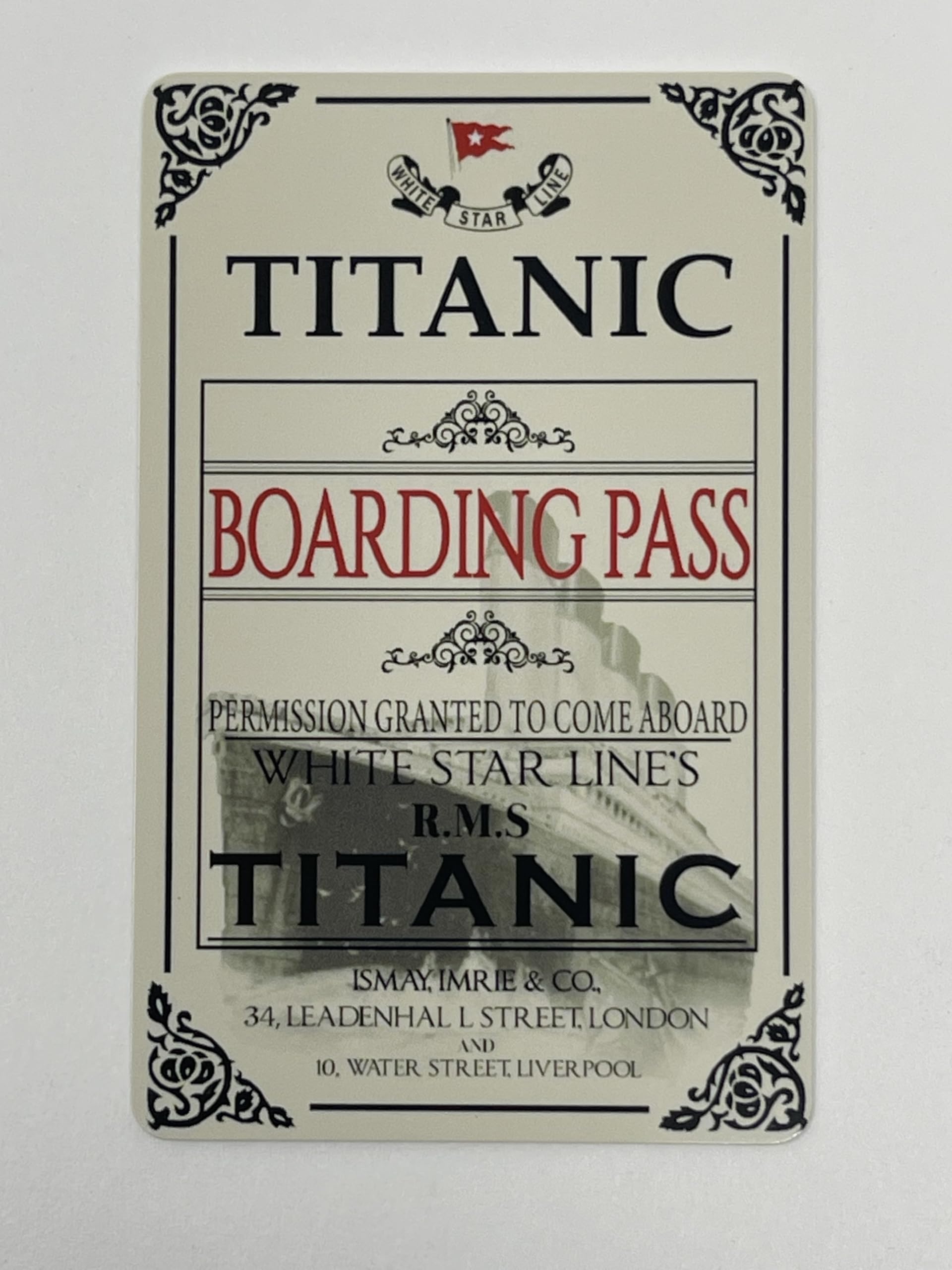RMS Titanic Ticket ID Card Titanic Boarding Pass History Memorabilia Gifts