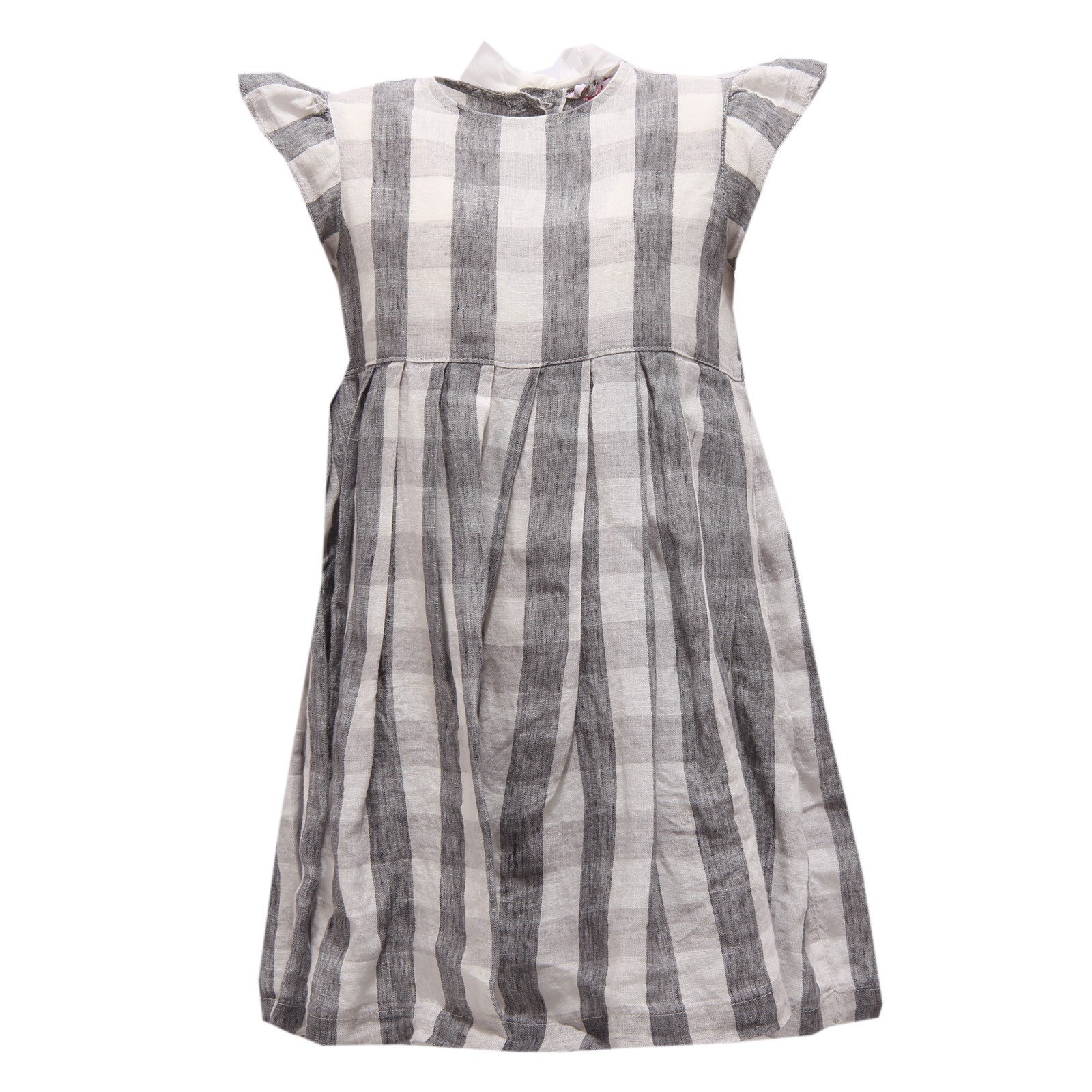 8757R vestito bimba IL GUFO lino grigio abito dress kid-18 MONTHS
