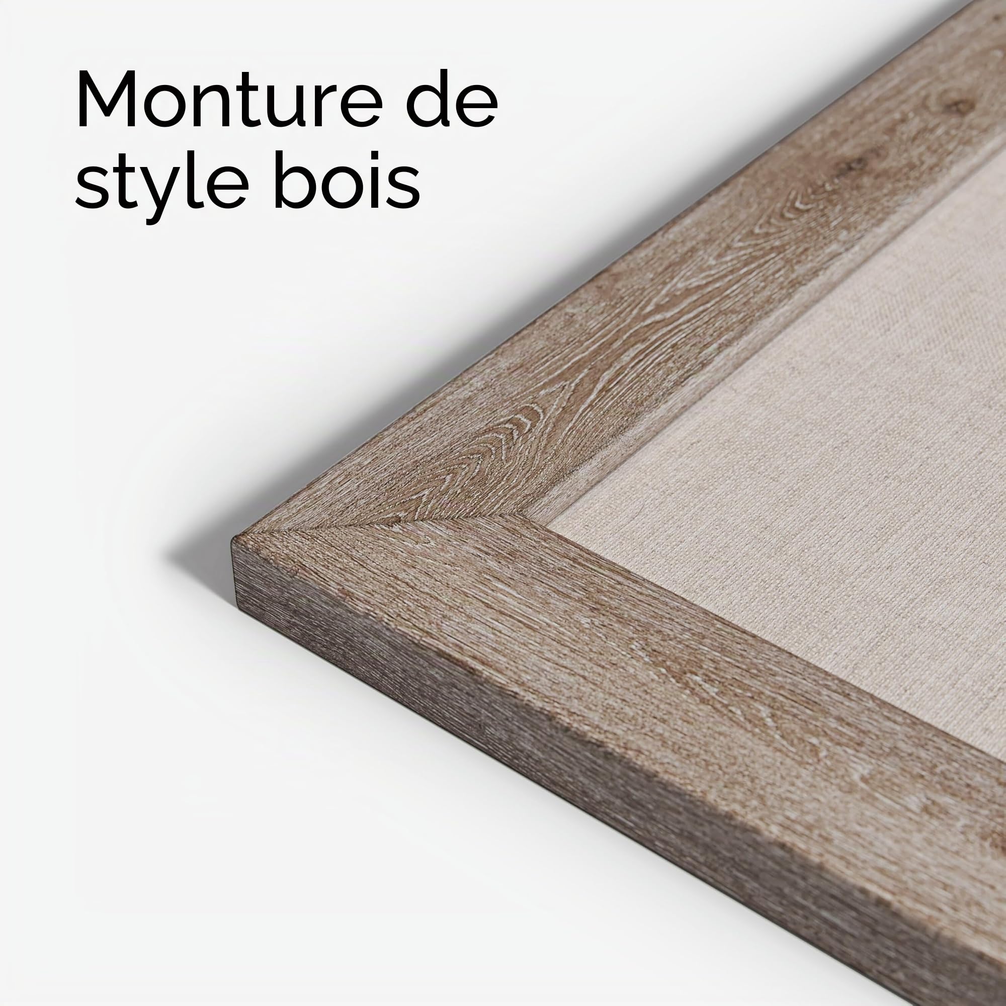 U Brands, Tableau d’affichage mural, 119 x 89 cm, Cadre en bois rustique, Surface du tableau en lin de qualité industrielle