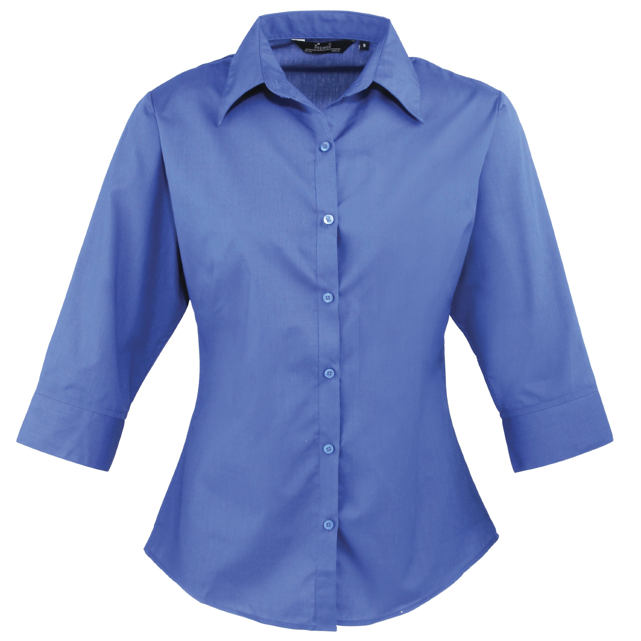 Premier Hospitality Women's Royal 3/4 Sleeve Poplin Blouse 10