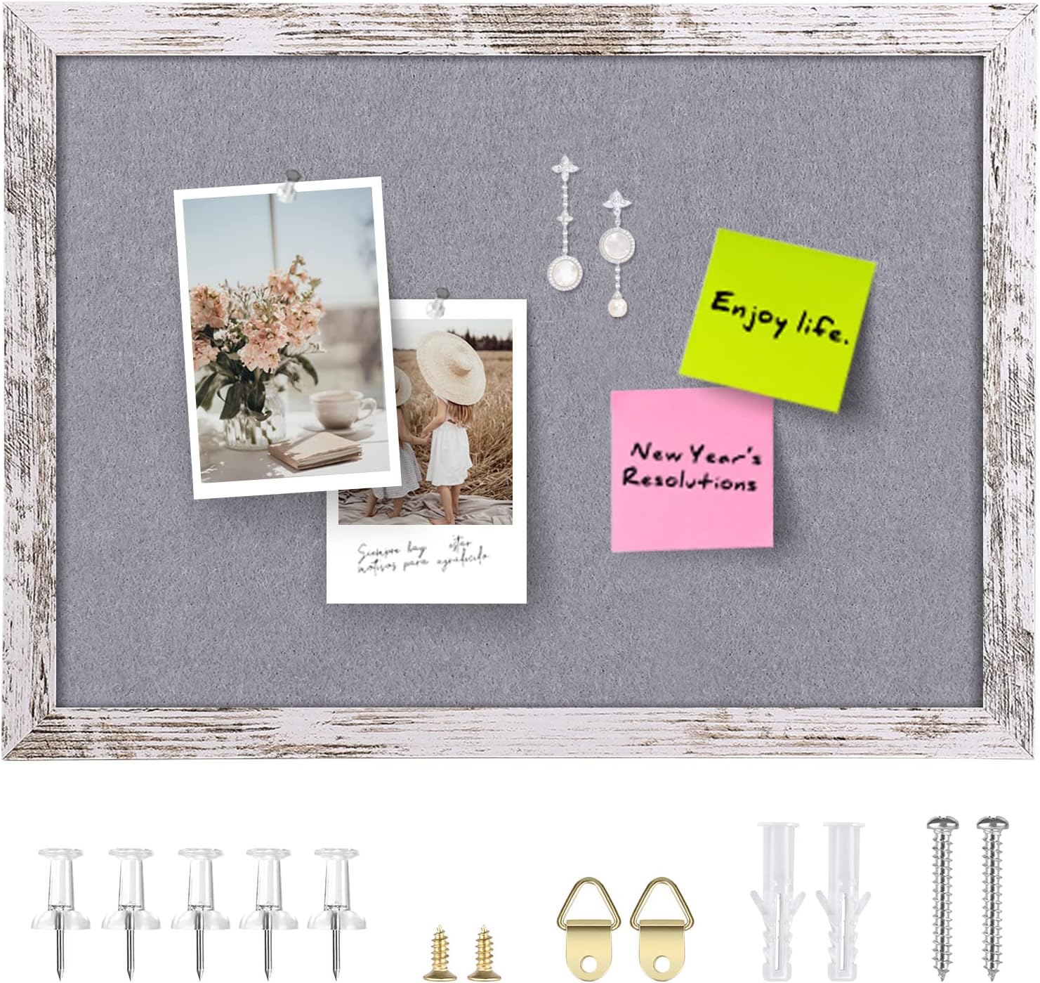 MasterVision Bulletin Board, 18" x 24", Grey Fabric