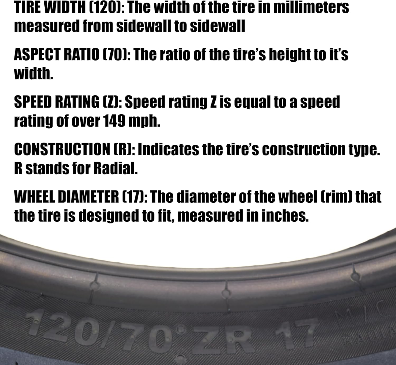 Aspect Ratio Bike Tyre Size Calculator 180/55/17 Motorcycle Tire