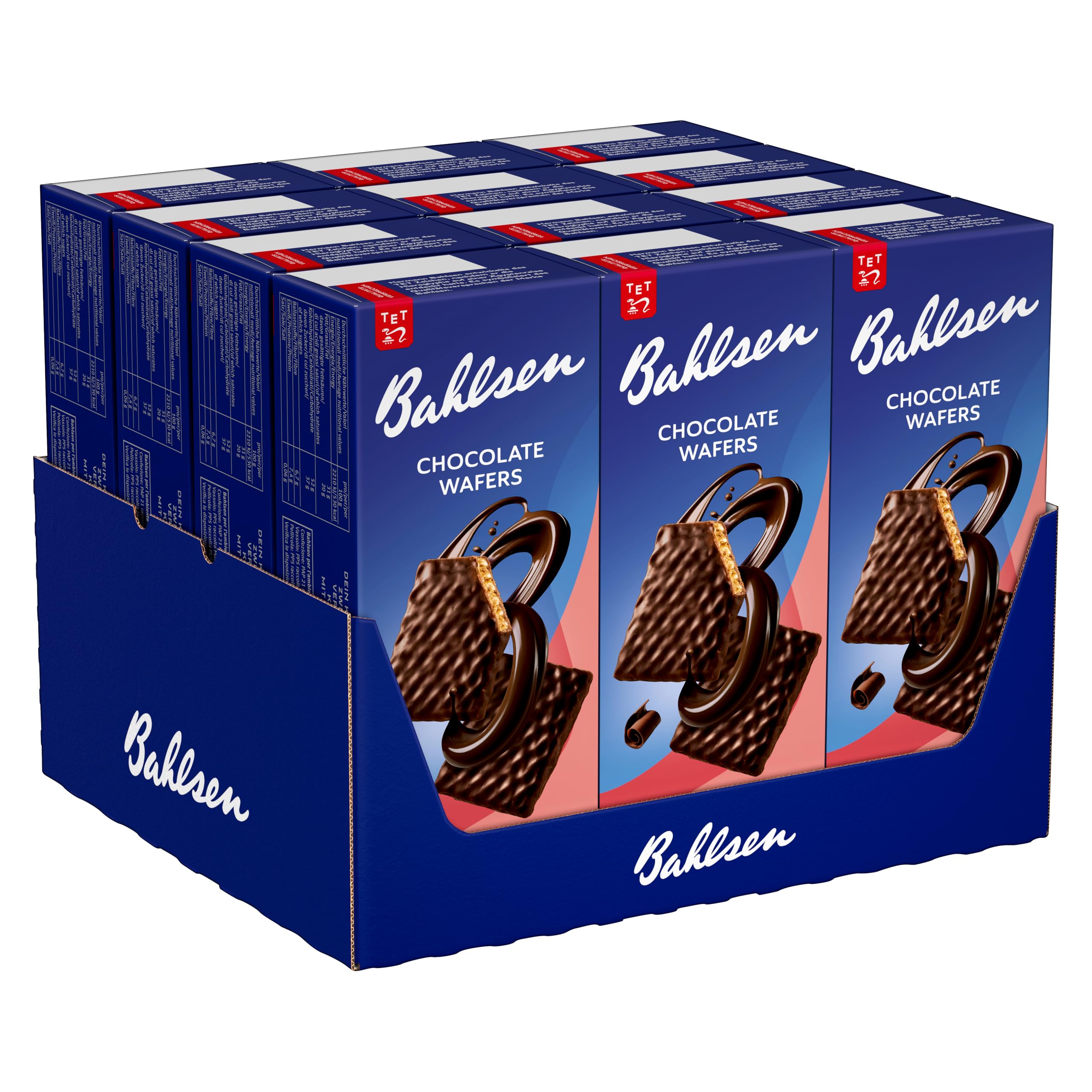 Bahlsen Chocolate Wafers Edelherb - Schokowaffeln, 12x100g