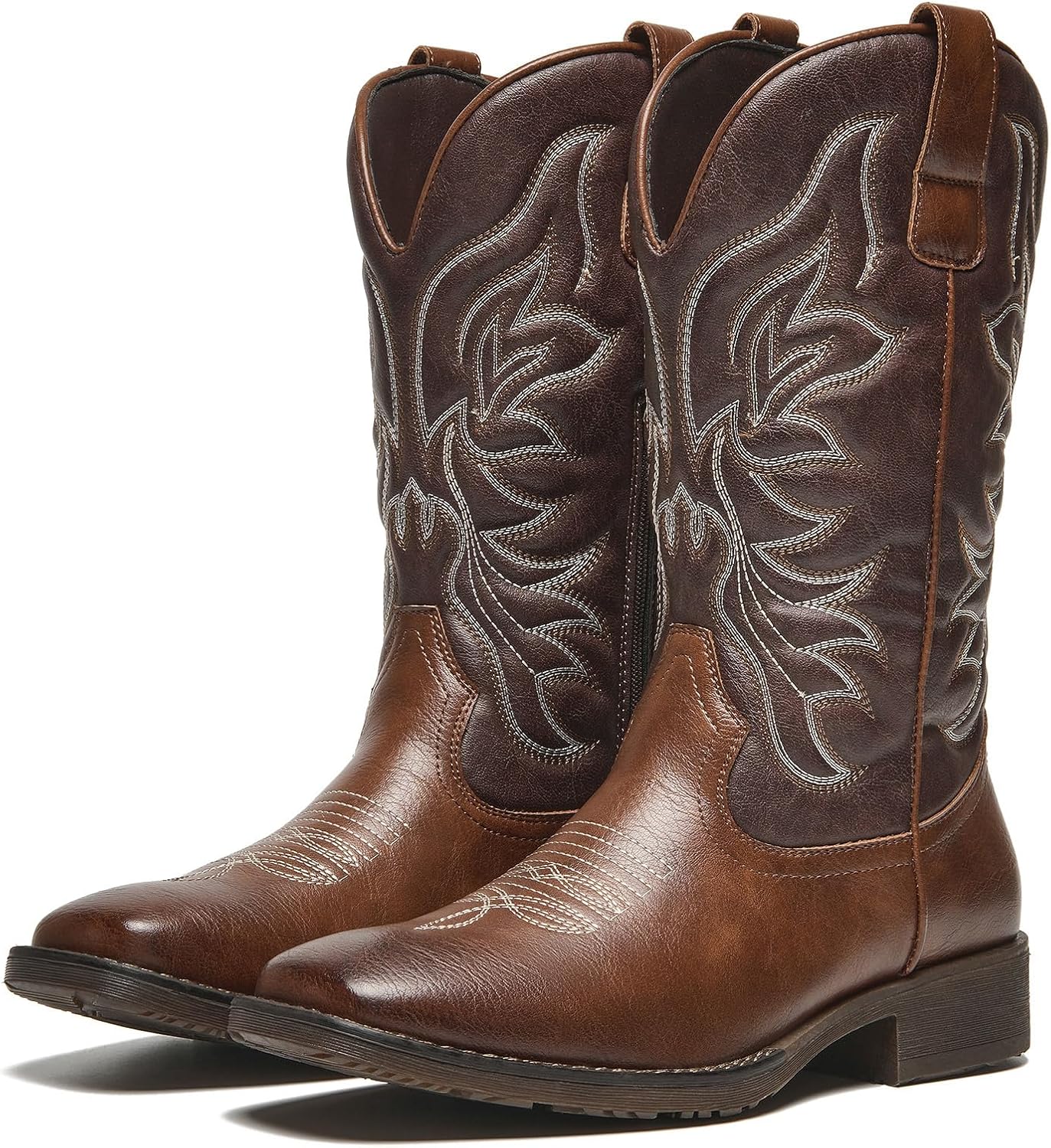 Cowboy Boots for Men, Intricate Embroidery, Rugged for Country Concerts | Mens Western Cowboy Boots, Easy Care, Dual Pull Tabs, Sleek Look, Wardrobe Essential, Arch Support For Line Dancing