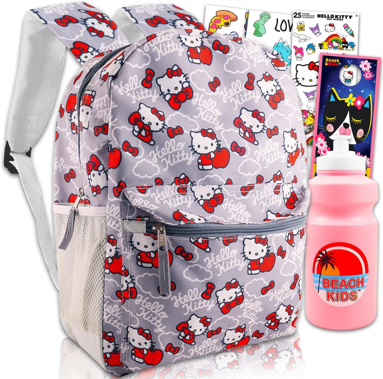 Hello Kitty Backpack Set - Hello Kitty School Bag, Tattoos, Water Bottle & More | Hello Kitty School Supplies