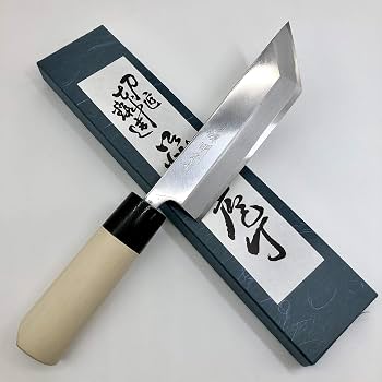 Amazon｜源明利 ウナギ裂き 東型 手打 白二鋼 135mm 水牛桂朴柄付