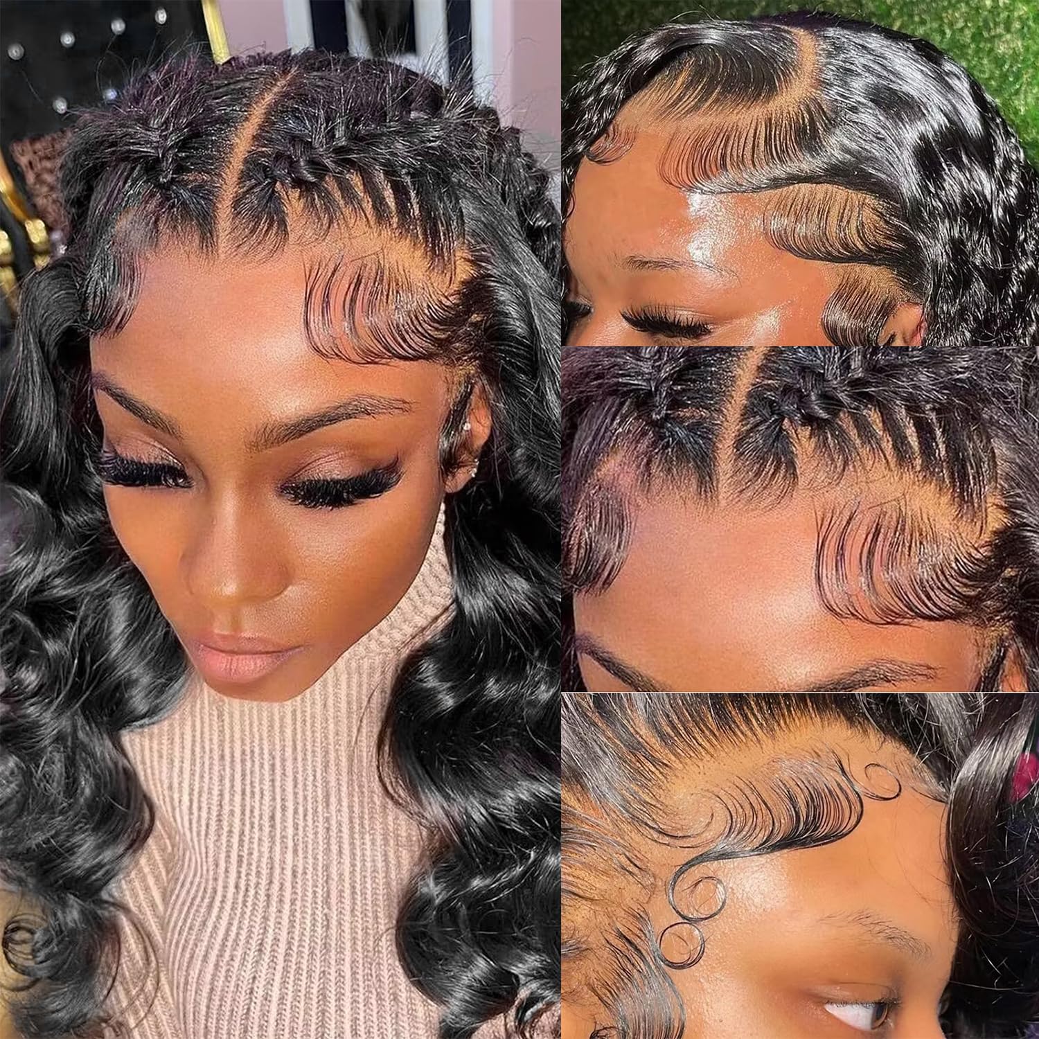 GKtineke Fake Edges Baby Hair for Black Women, Edges
