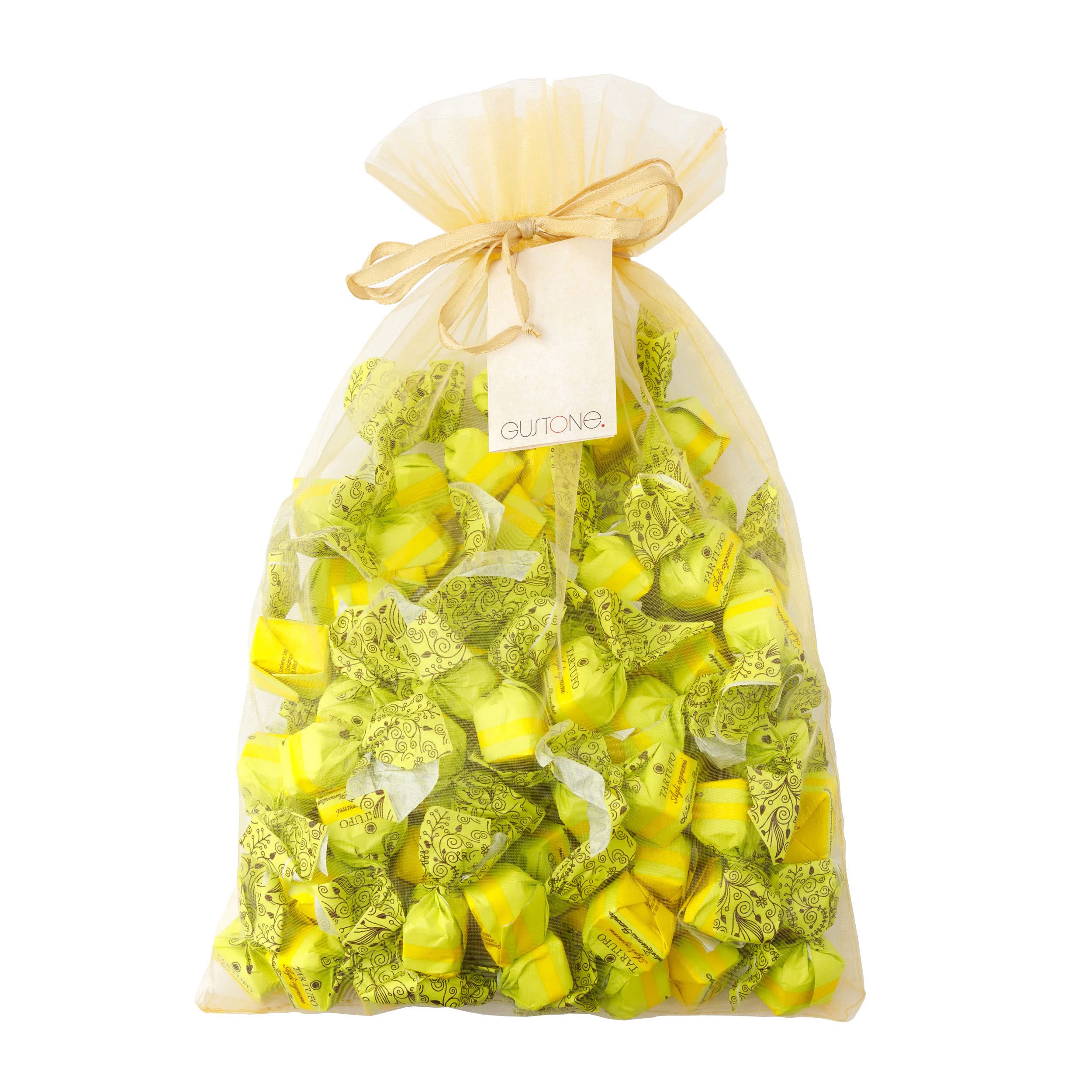 GUSTONE. Tartufi dolci Agli Agrumi mit Zitrone und Limette | Antica Torroneria Piemontese | Edle Trüffel-Praline aus Italien | Schokoladentrüffel mit Zitrusfrüchten | 1 kg Großpackung