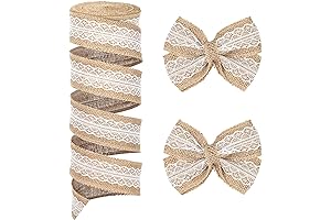 VGOODALL Burlap with Lace Ribbon Roll: Rustic Charm for Crafts and Decor