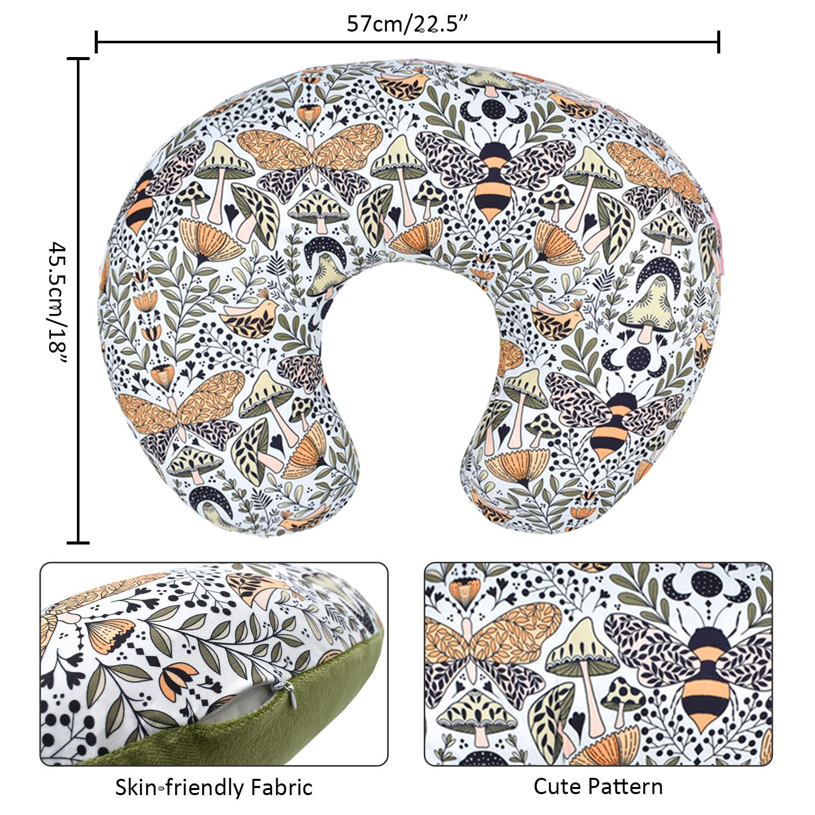 Housses De Coussin D'Allaitement - Lot De 2 - Animaux Et Forêts - Lavables En Machine