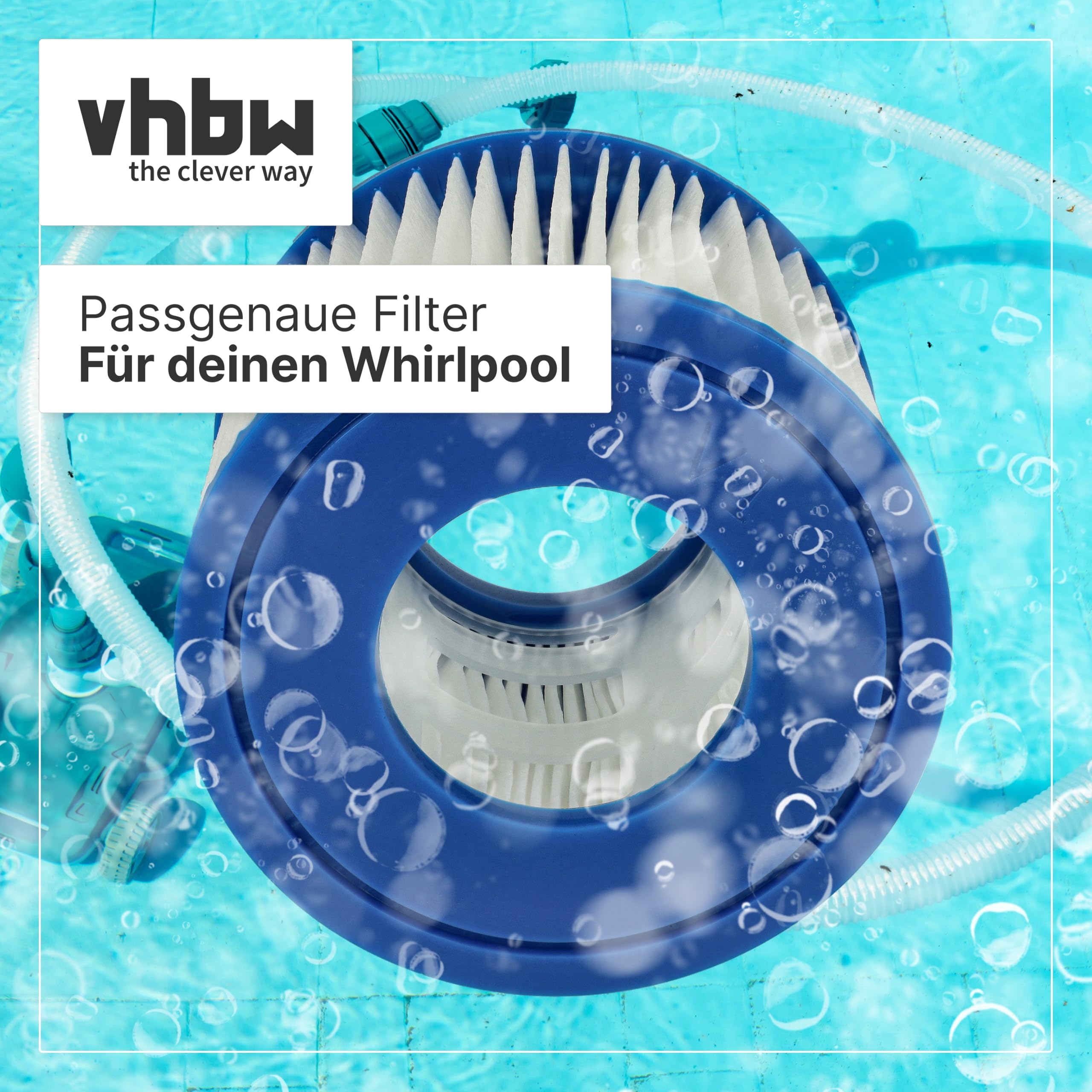 vhbw 12 x wkład filtrujący typu VI kompatybilny z Bestway Lay-Z-Spa Hawaii, Miami, Monako Pool - zapasowy filtr, niebieski, biały