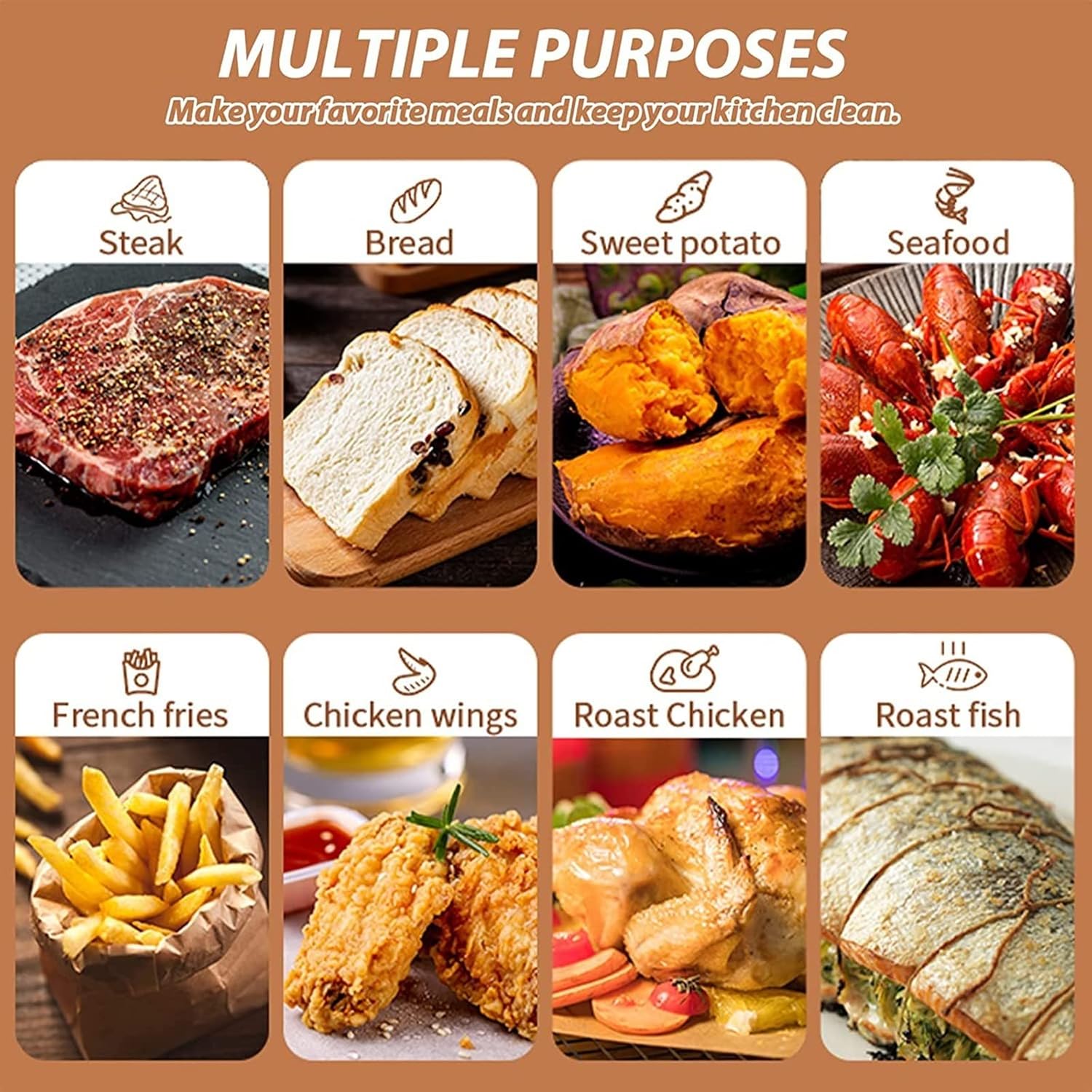 Air Fryer Disposable Paper Liner Non-stick Parchment Paper 6.3inch,Air Fryer Paper Liners Air Frying, Baking, Roasting Microwave (Color : Brown, Size : 100pcs)