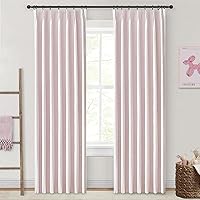 Vista 23 de Cortinas opacas térmicas 100% de 84 pulgadas de longitud, juego de 2 paneles para dormitorio, cortinas de ventana de lino con pinzas plegadas