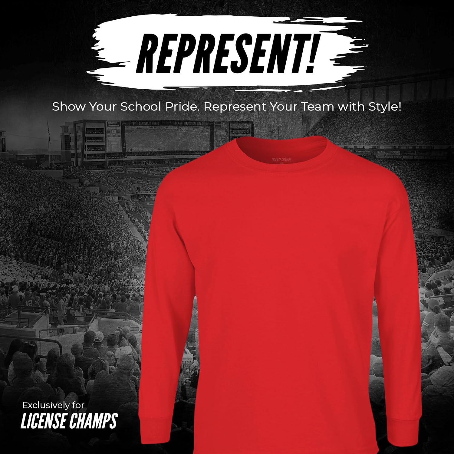 Long Sleeve T-Shirt | Official College Game Day Merchandise | Mens Womens Adult Cotton | Team Icon Design