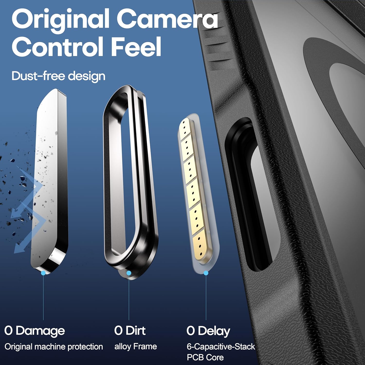 CellEver Strong Magnetic for iPhone 17 Air Case with Camera Control Capture Button [Camera Protection] [Military Drop Protection] [Compatible with MagSafe] Slim Translucent Matte Cover, Black