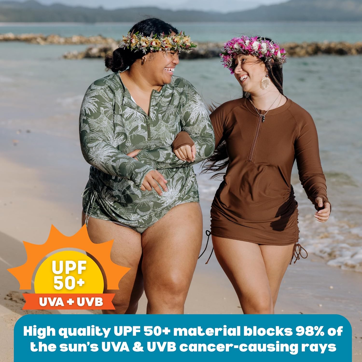 SwimZip Women's Swim Dress Cover Up Swimsuit UPF 50+ Sun Protection