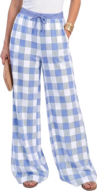 U2SKIIN Women Plaid Pajama Pants Wide Leg Lounge Loungewear Pj Bottoms