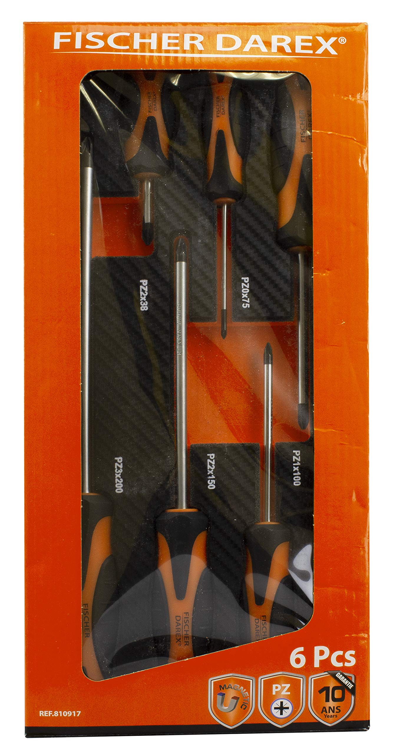 Fischer Darex 810917 Module de rangement comprenant 6 tournevis, Noir