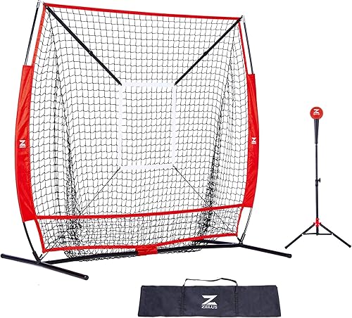 ZELUS Kit de red de béisbol con camiseta y zona de golpe equipo de entrenamiento de sóftbol de 5 x 5 pies para golpear y lanzar red de práctica de ZELUS Kit de red de béisbol con camiseta y zona de golpe equipo de entrenamiento de sóftbol de 5 x 5 pies para golpear y lanzar red de práctica de