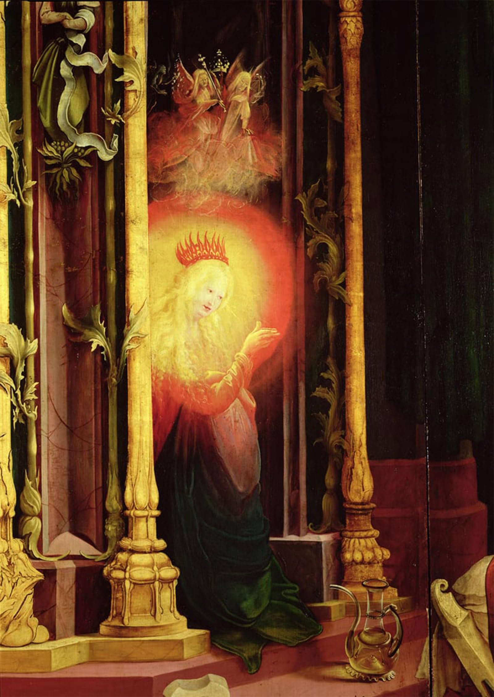 SERENDIPITP Vintage Picture Print on Canvas Wall Art Poster the Virgin Illuminated Detail From the Concert of Angels by Matthias Grünewald Artwork Print Poster for Wall Decor 60x90cm