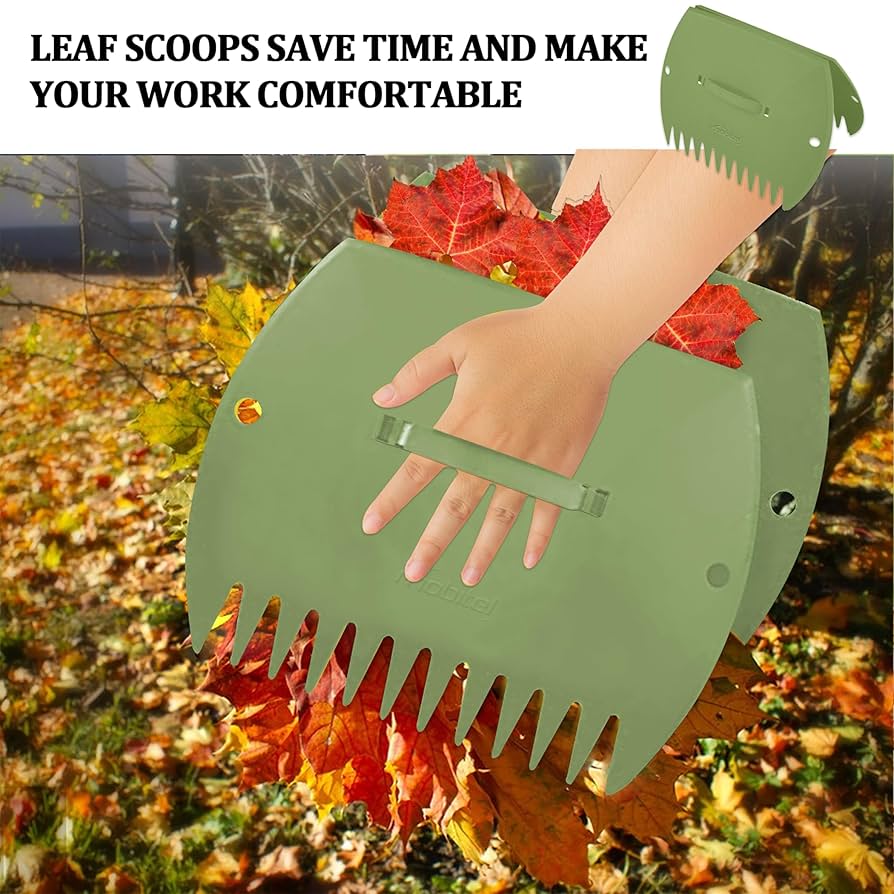 Leaf Scoops Hand Rakes Leaves Pickup For Yard Debris Removal Gardening Tool For Autumn Flower Bed Lawn Pool Outdoor Clean-Up