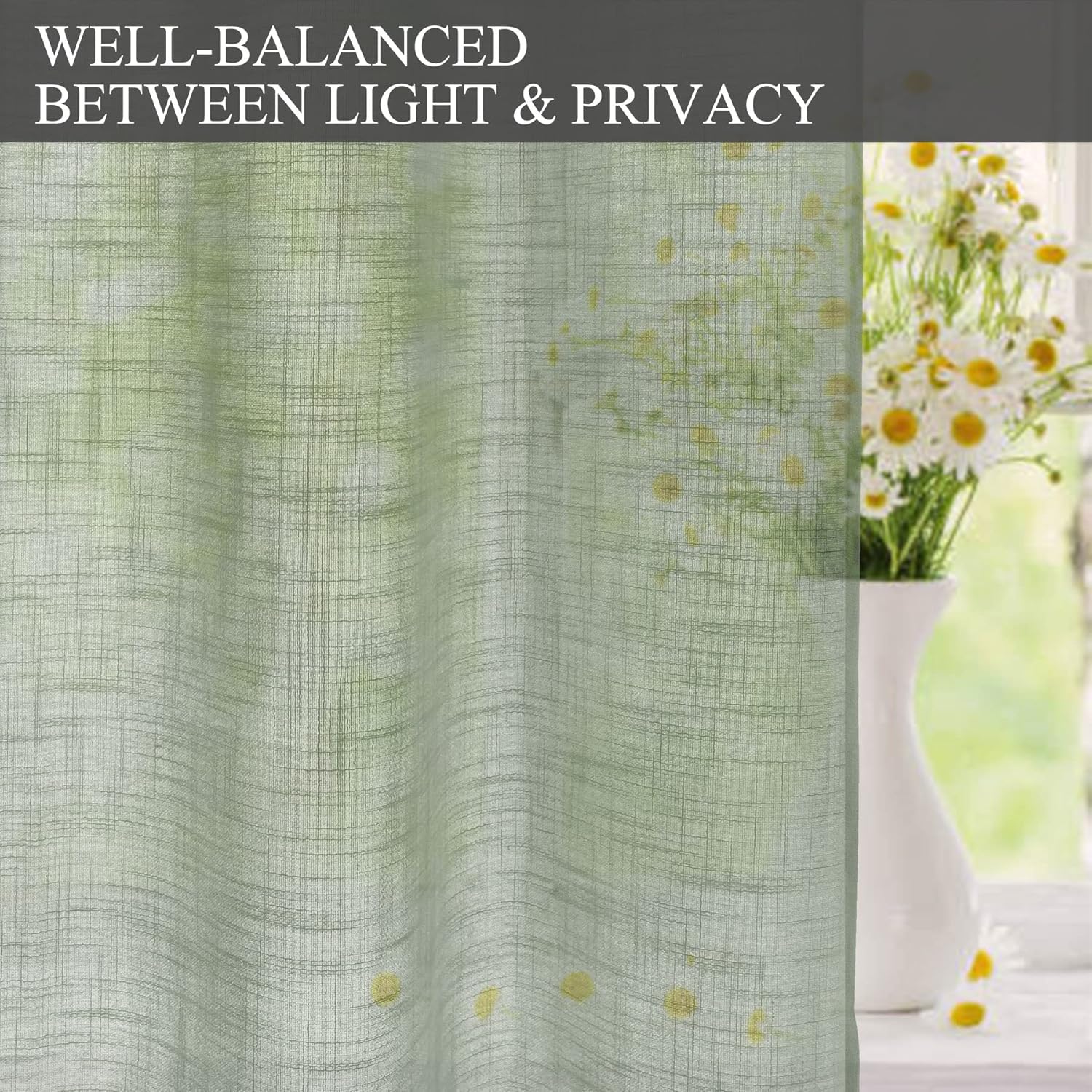 Fcosie Extra Long Curtains 10-24 ft Length, Linen Drapes for High Ceilings, Tall Curtains for High Living Room, Loft Drapes with Grommets Light Filtering Window Treatments (Sea Foam, 50" W x 156" L)