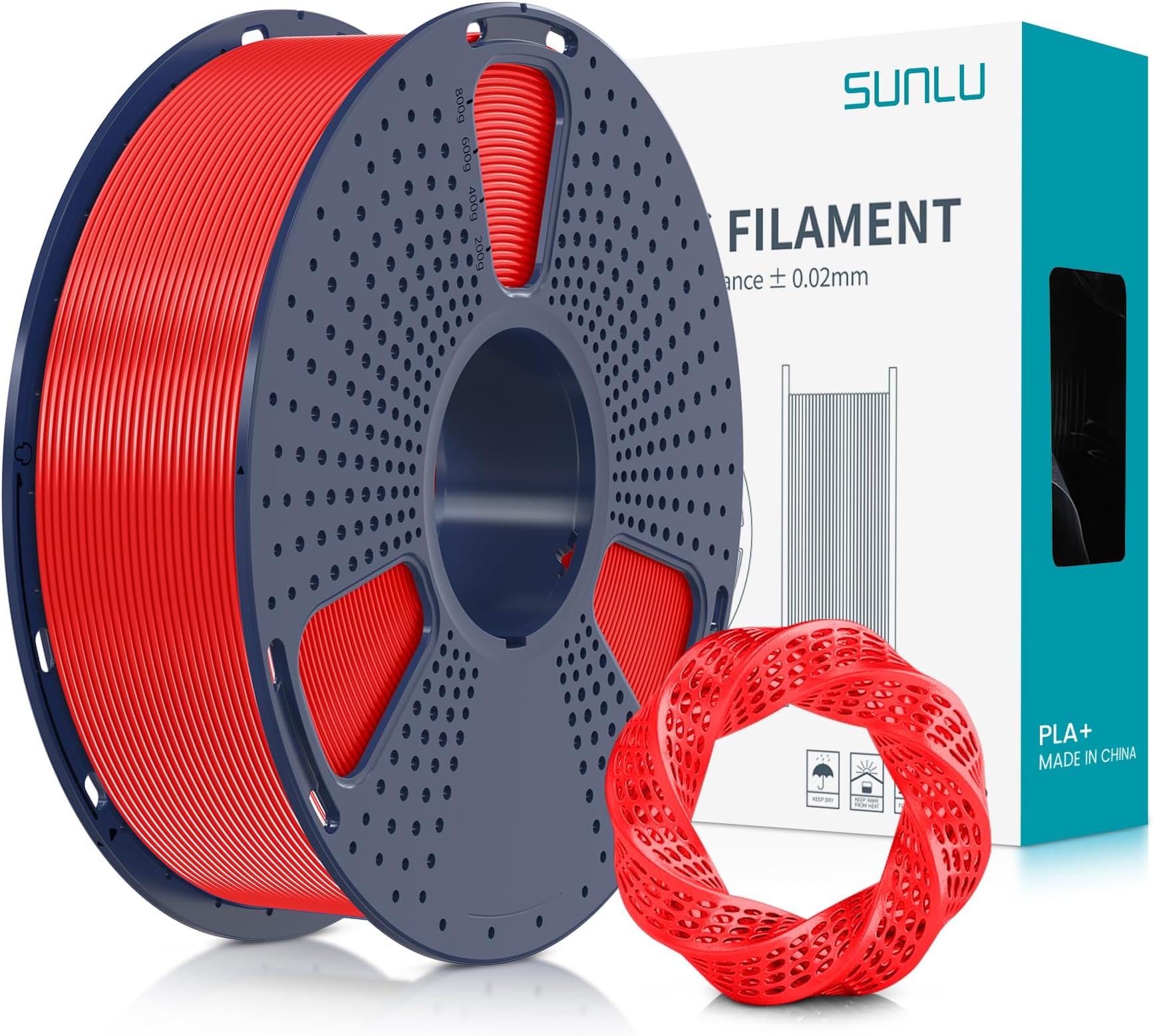 SUNLU Rapid PETG 3D Filament 1.75mm 1KG, High Speed 30-600mm/s 3D Printer Filament, Dimensional Accuracy +/- 0.02mm, 1kg Reusable Spool(2.2lbs), Fit Most FDM 3D Printers (Maroon)