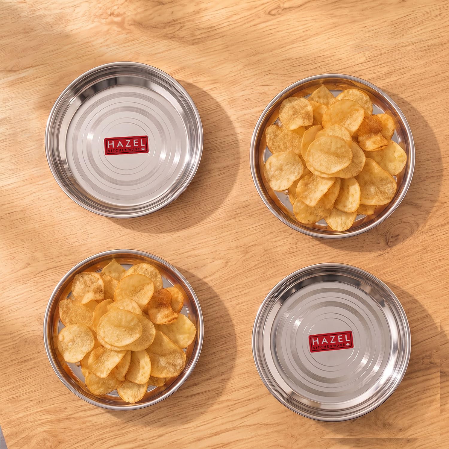 HAZEL Stainless Steel Snack Plate - Hammered Design -24