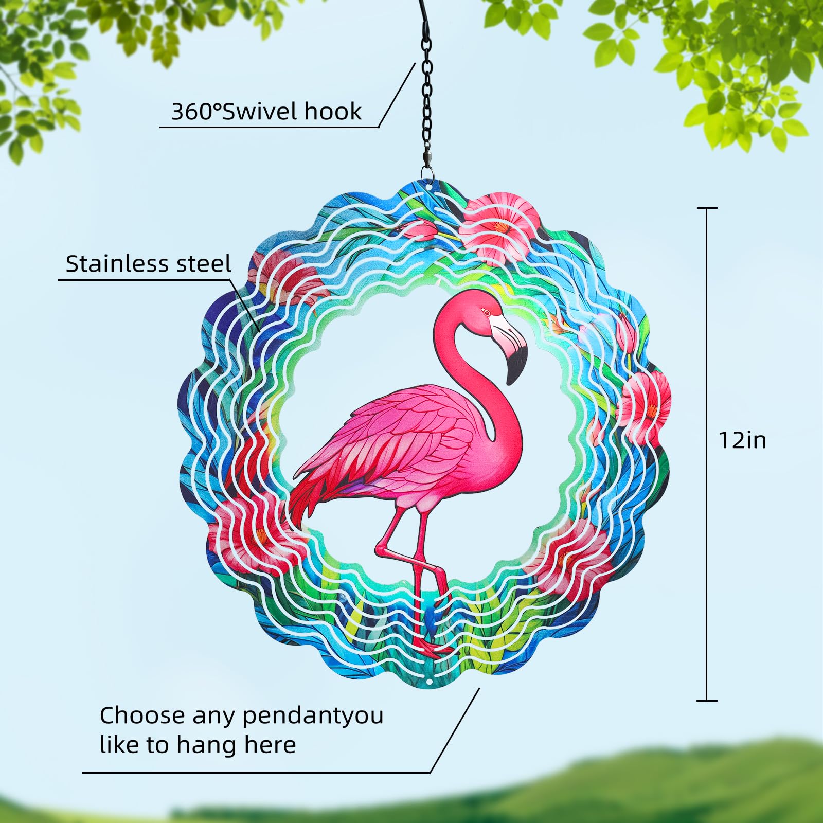Amazon.com: Flamingo Wind Spinners 12 Inch 3D Stainless