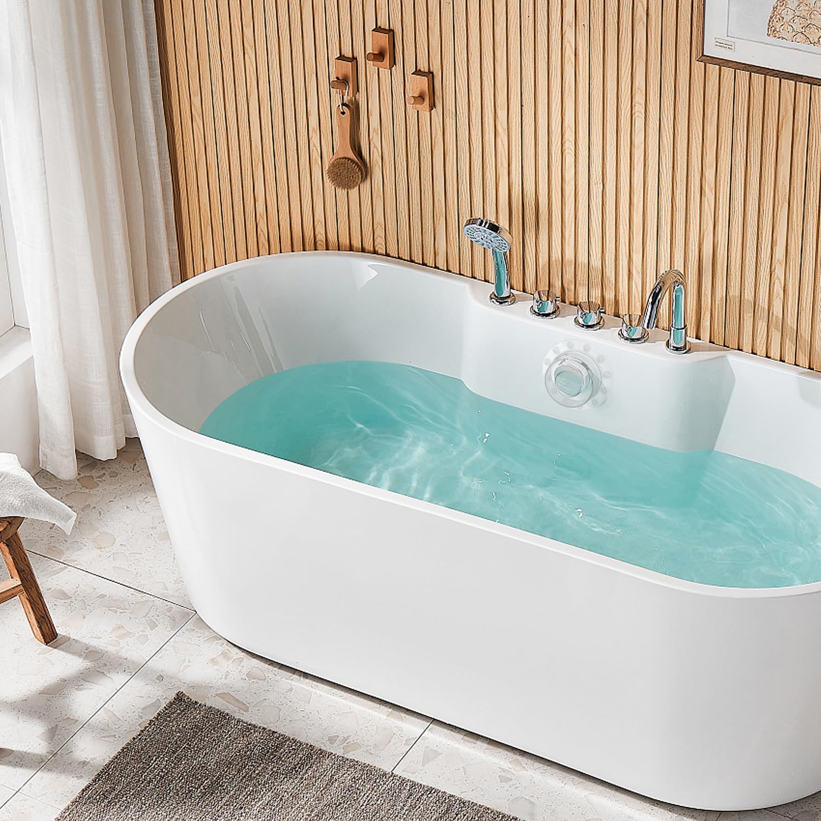Bathtub Overflow Drain Cover – Clear PVC Stopper For Deeper Bath Water, Suction Cup Install
