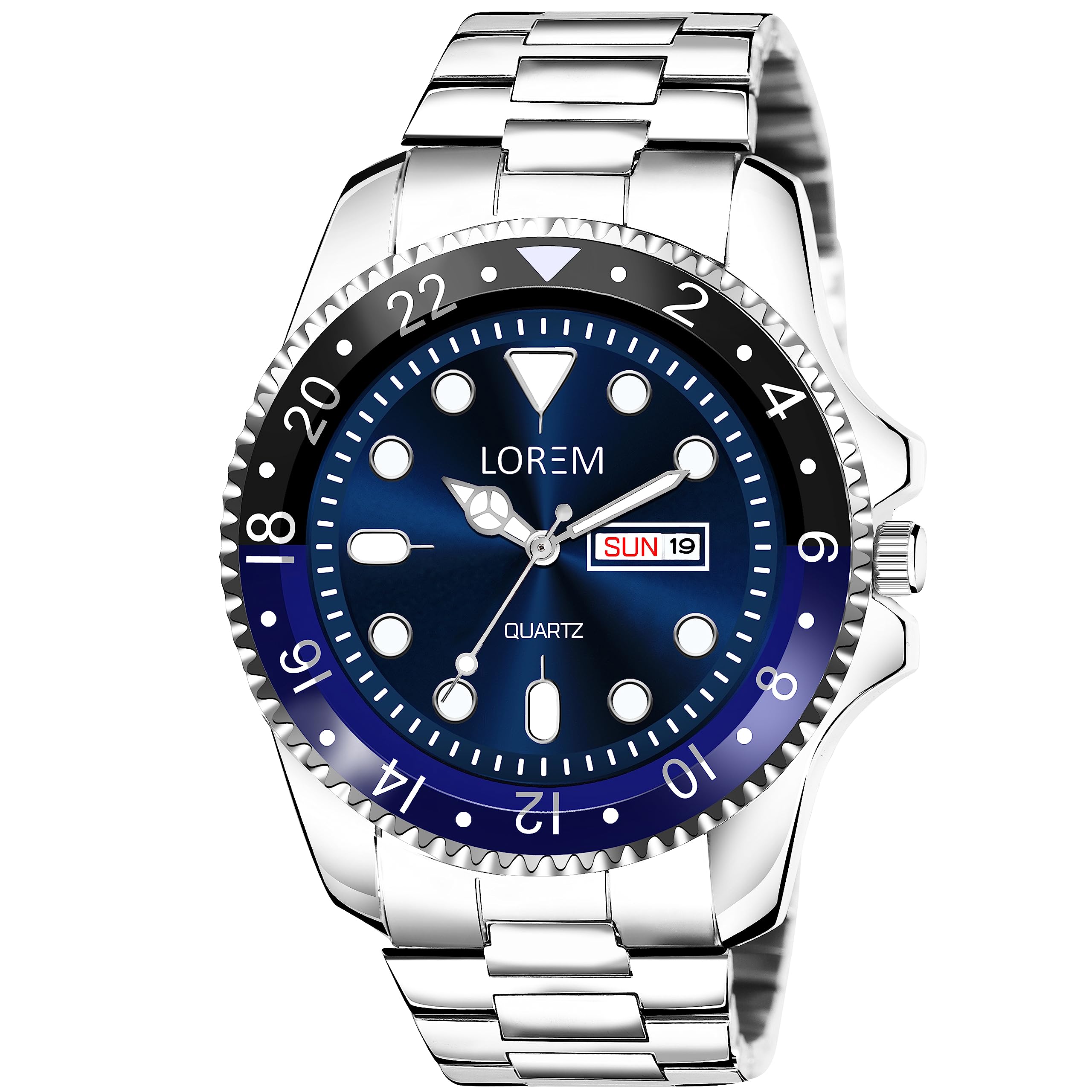 LOREM Blue Day-Date Function Casual Analog Watch for Men LR130-MC (B0CCDWV7FJ) Amazon Price History, Amazon Price Tracker