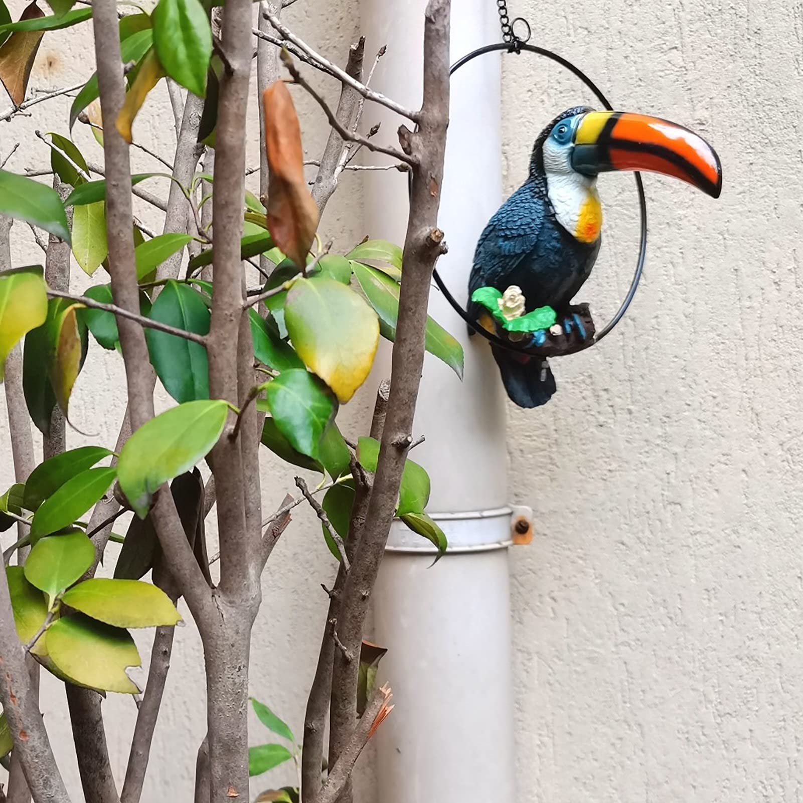 F Fityle Statue De Toucan Sur Souche, Ornement En Résine De 12 Pouces
