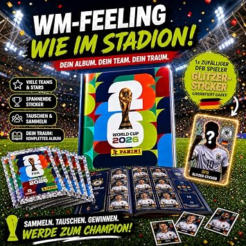 XXL Fan Starter Set World Cup 2026 - Original Panini Sticker + Sticker + Special - for Collecting & Exchanging - World Cup