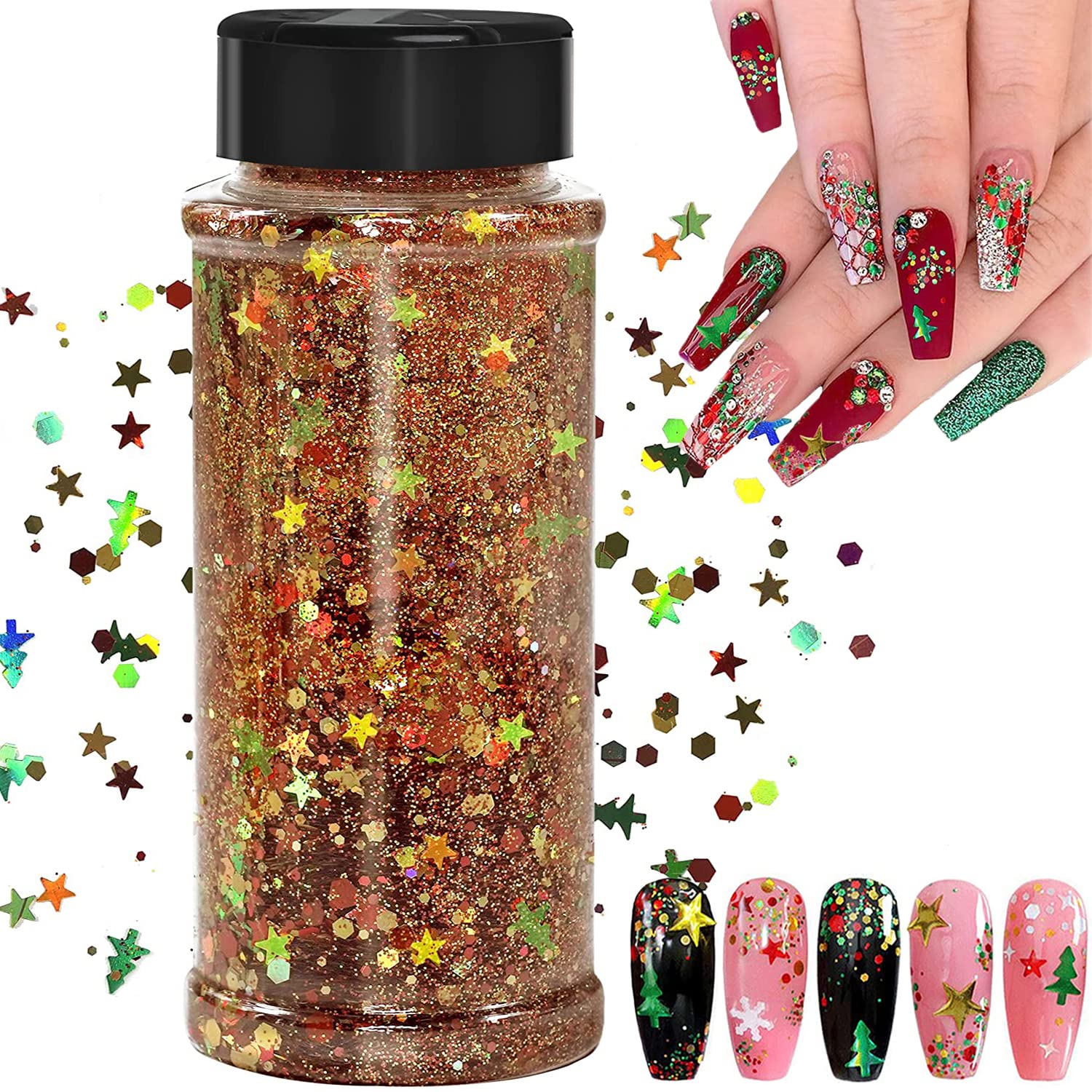 Leuchtender Nail Glitter Im Dunkeln – Holografischer Chunky Glitter Für Nägel, DIY & Deko