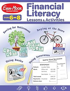 Evan-Moor Financial Literacy Lessons and Activities, Grade 6-8, Homeschool and Classroom Resource Workbook, Learn about Mo...